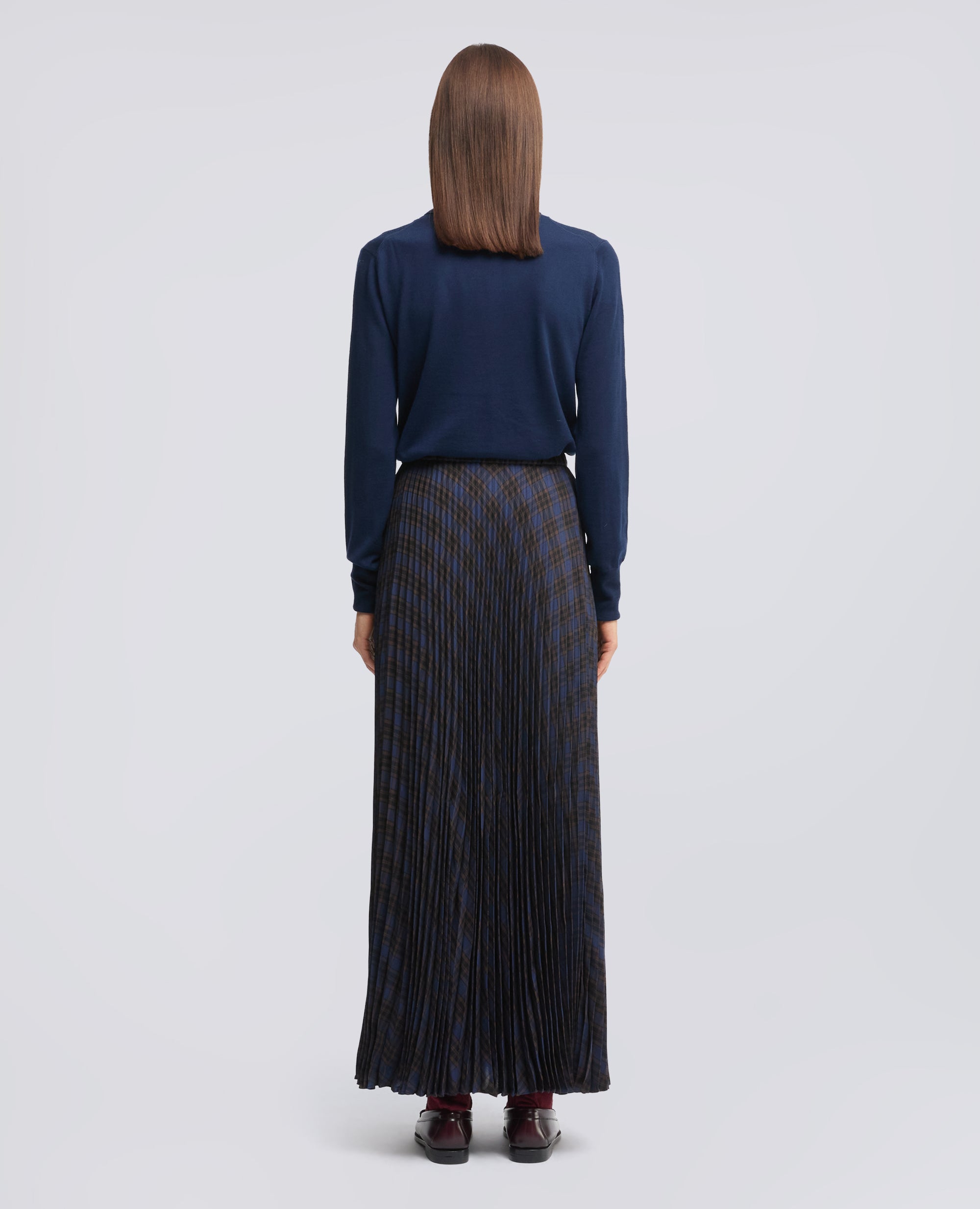 GONNA LUNGA PLISSE IN MODAL CON MOTIVO CHECK - MULTICOLOR - ASPESI