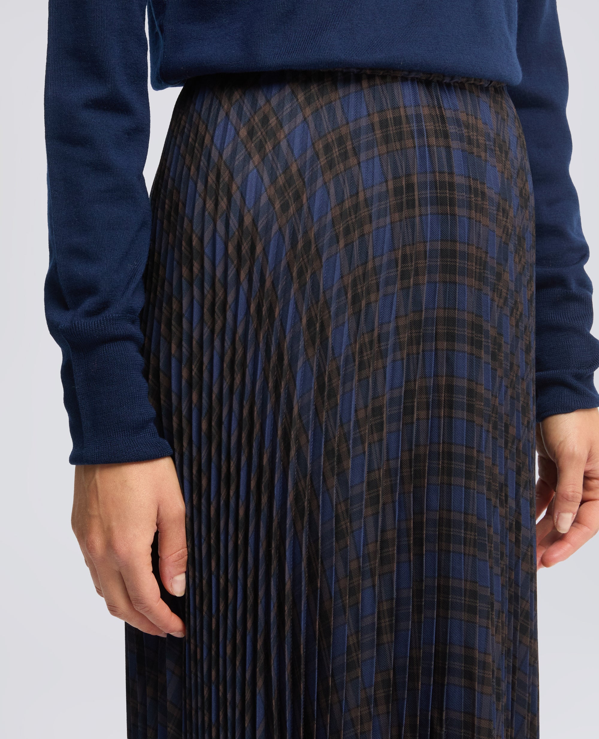 GONNA LUNGA PLISSE IN MODAL CON MOTIVO CHECK - MULTICOLOR - ASPESI