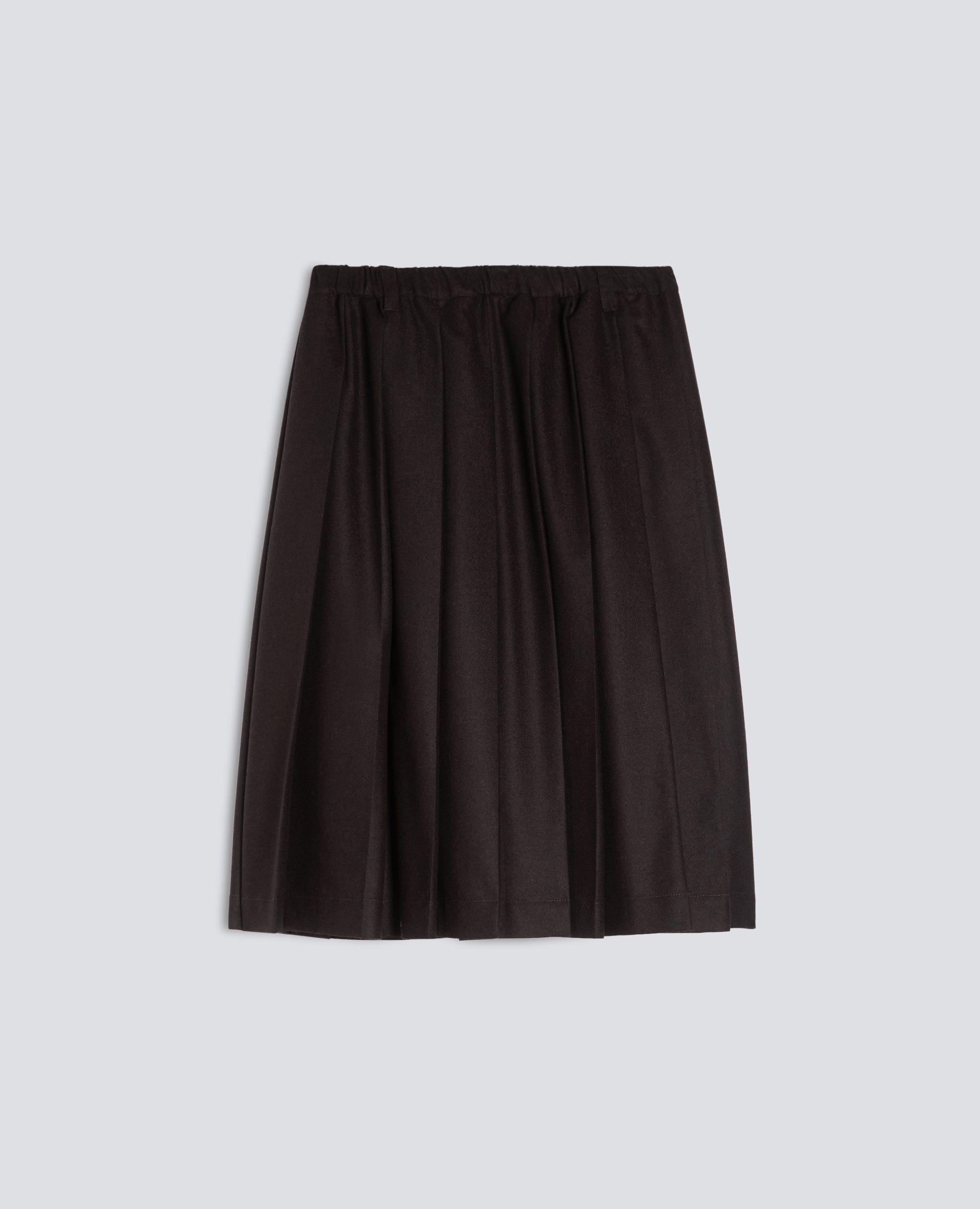 GONNA A PIEGHE IN FLANELLA DI LANA E CASHMERE - MARRONE - ASPESI