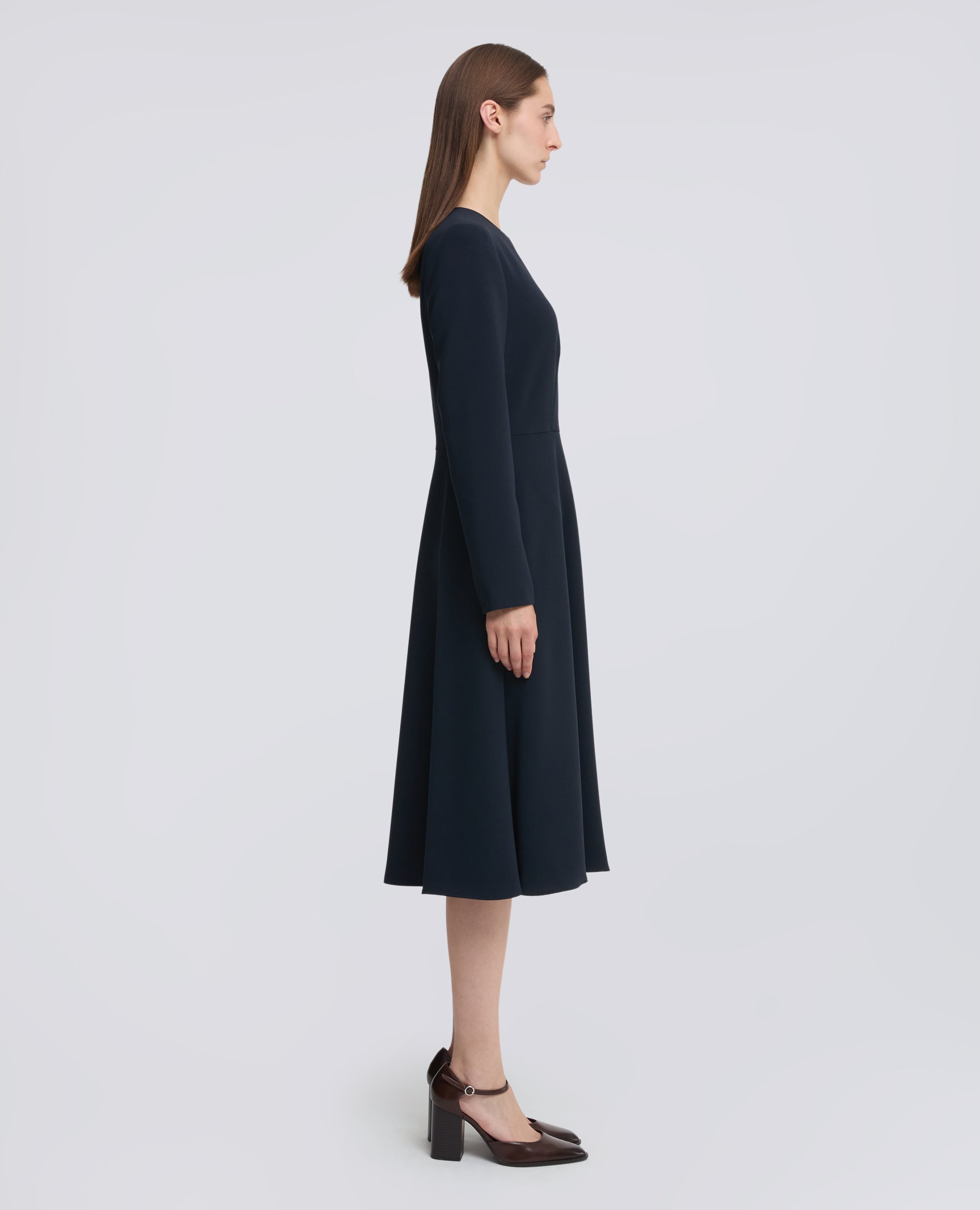ABITO MIDI IN CREPE CADY - BLU - ASPESI