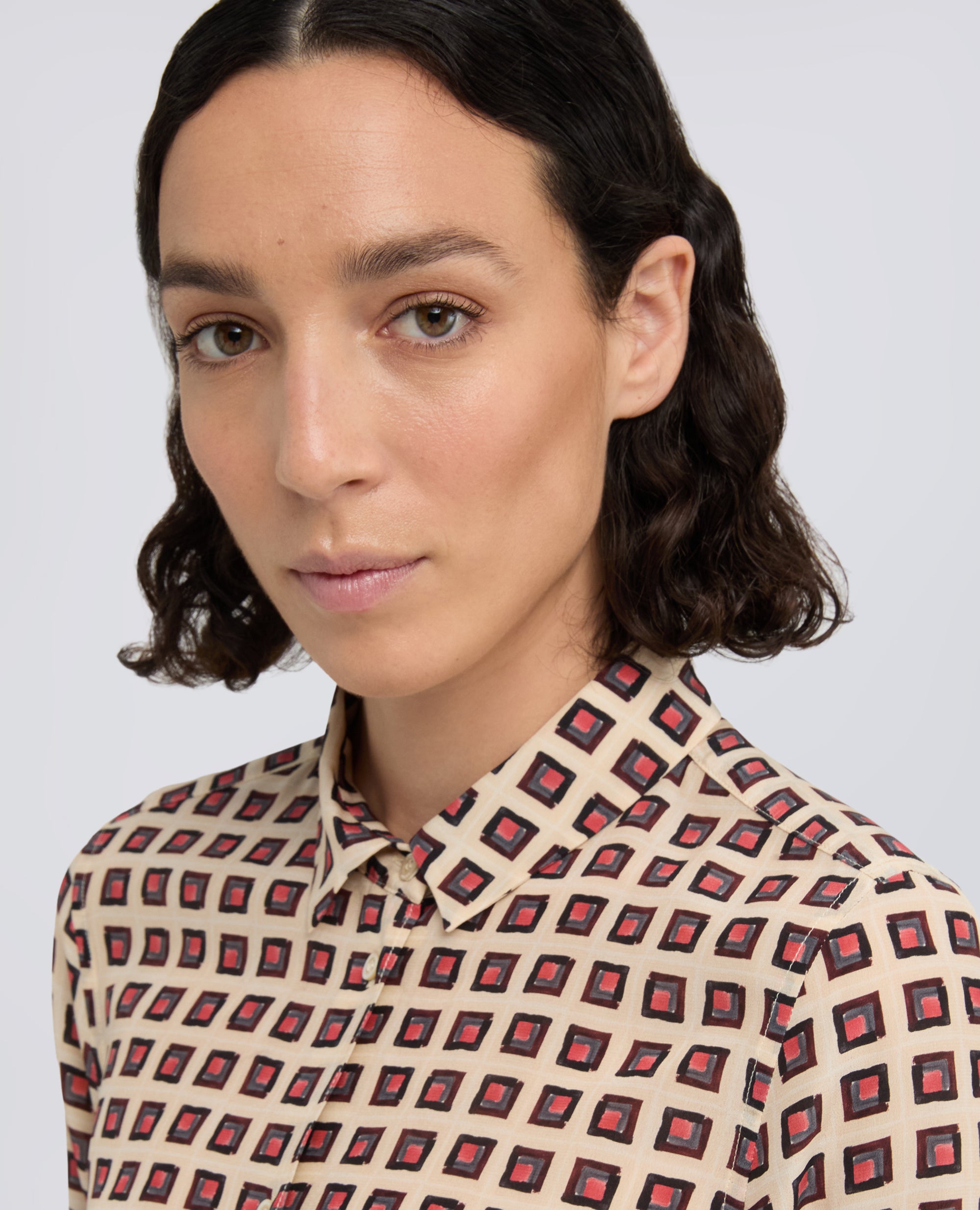 CAMICIA IN CREPE DE CHINE DI SETA CON STAMPA - MULTICOLOR - ASPESI