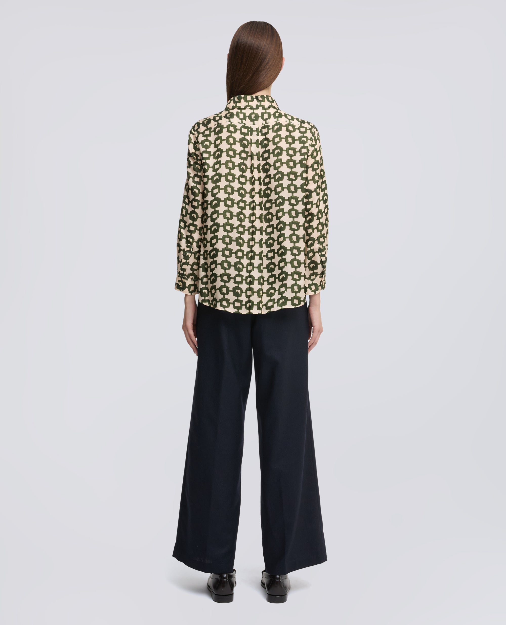 CAMICIA IN TWILL DI VISCOSA SETA STAMPATO - VERDE - ASPESI