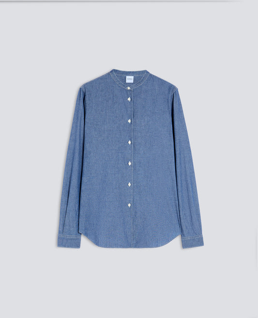 CAMICIA IN CHAMBRAY DI COTONE GIAPPONESE - BLU - ASPESI