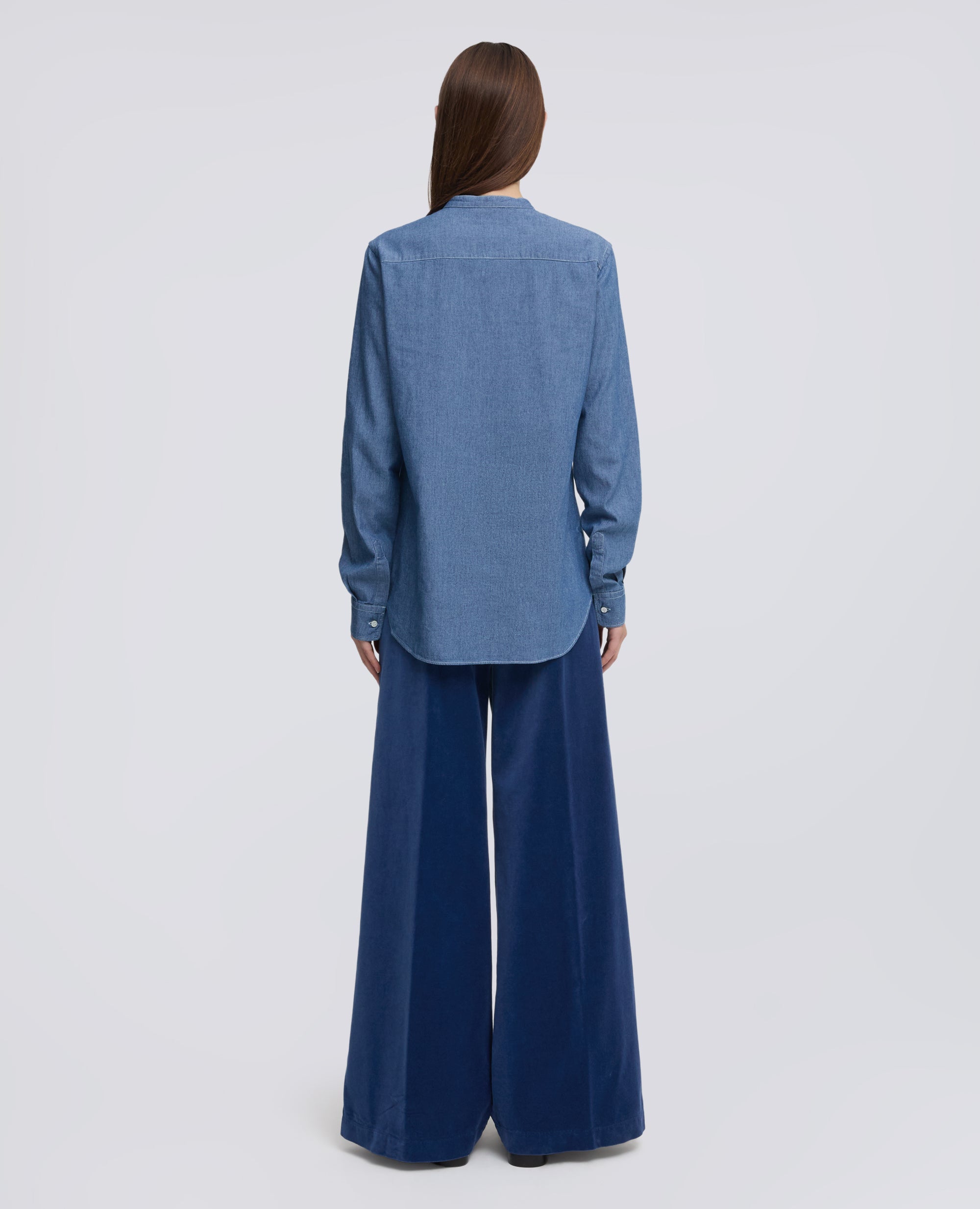 CAMICIA IN CHAMBRAY DI COTONE GIAPPONESE - BLU - ASPESI