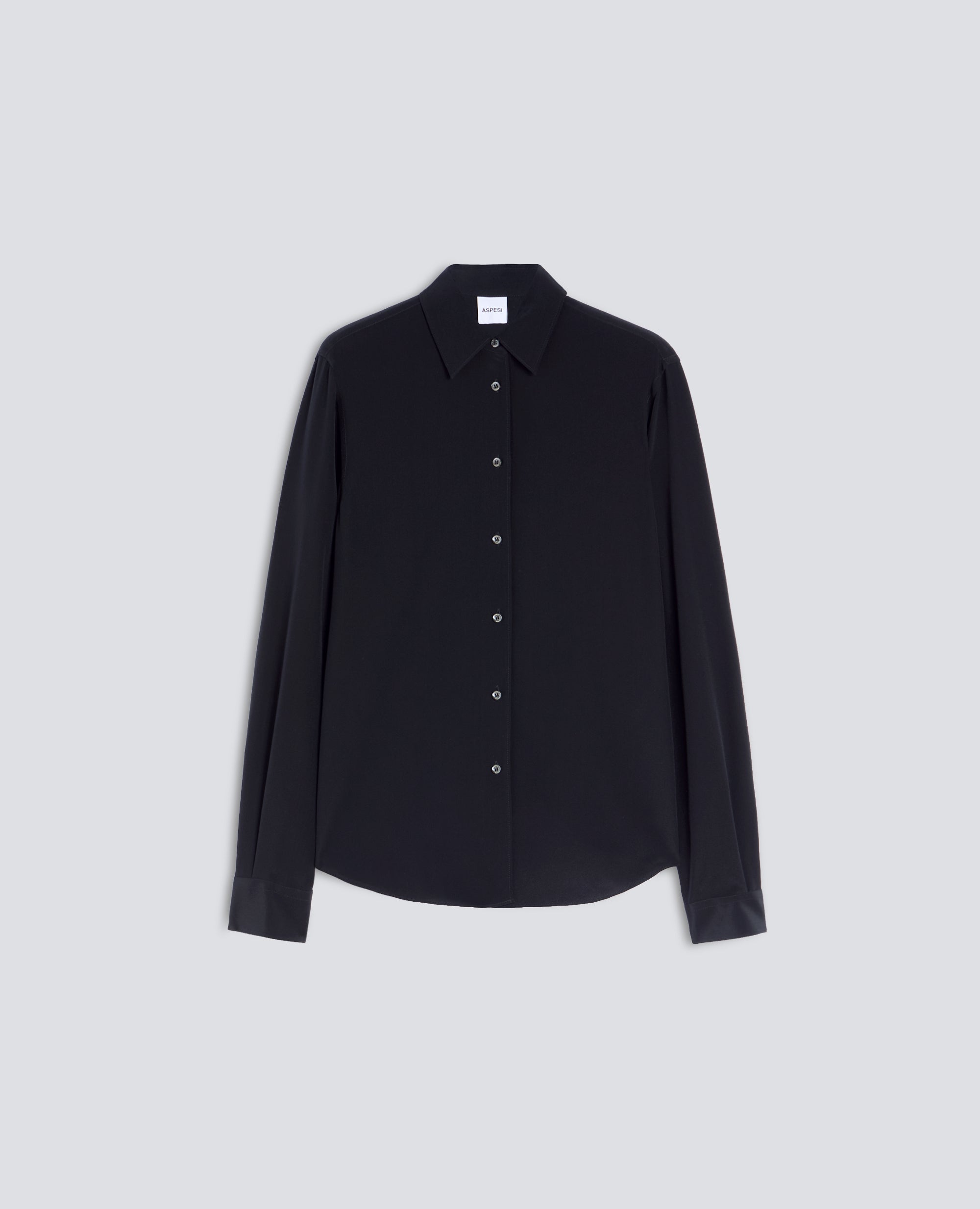CAMICIA IN CREPE DE CHINE DI SETA - NERO - ASPESI
