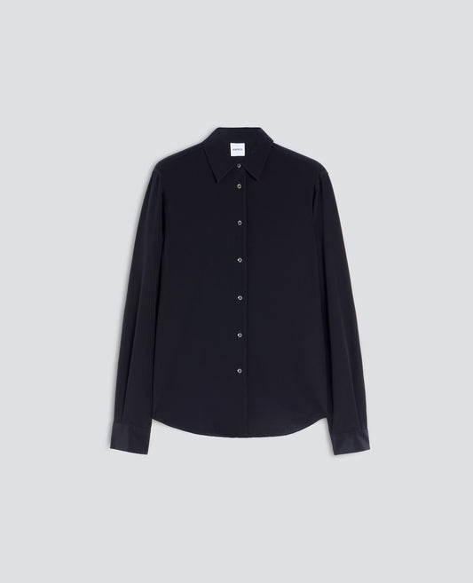 CHEMISE EN CREPE DE CHINE DE SOIE - NERO - ASPESI