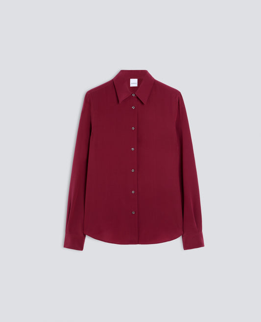 CHEMISE EN CREPE DE CHINE DE SOIE - ROSSO - ASPESI