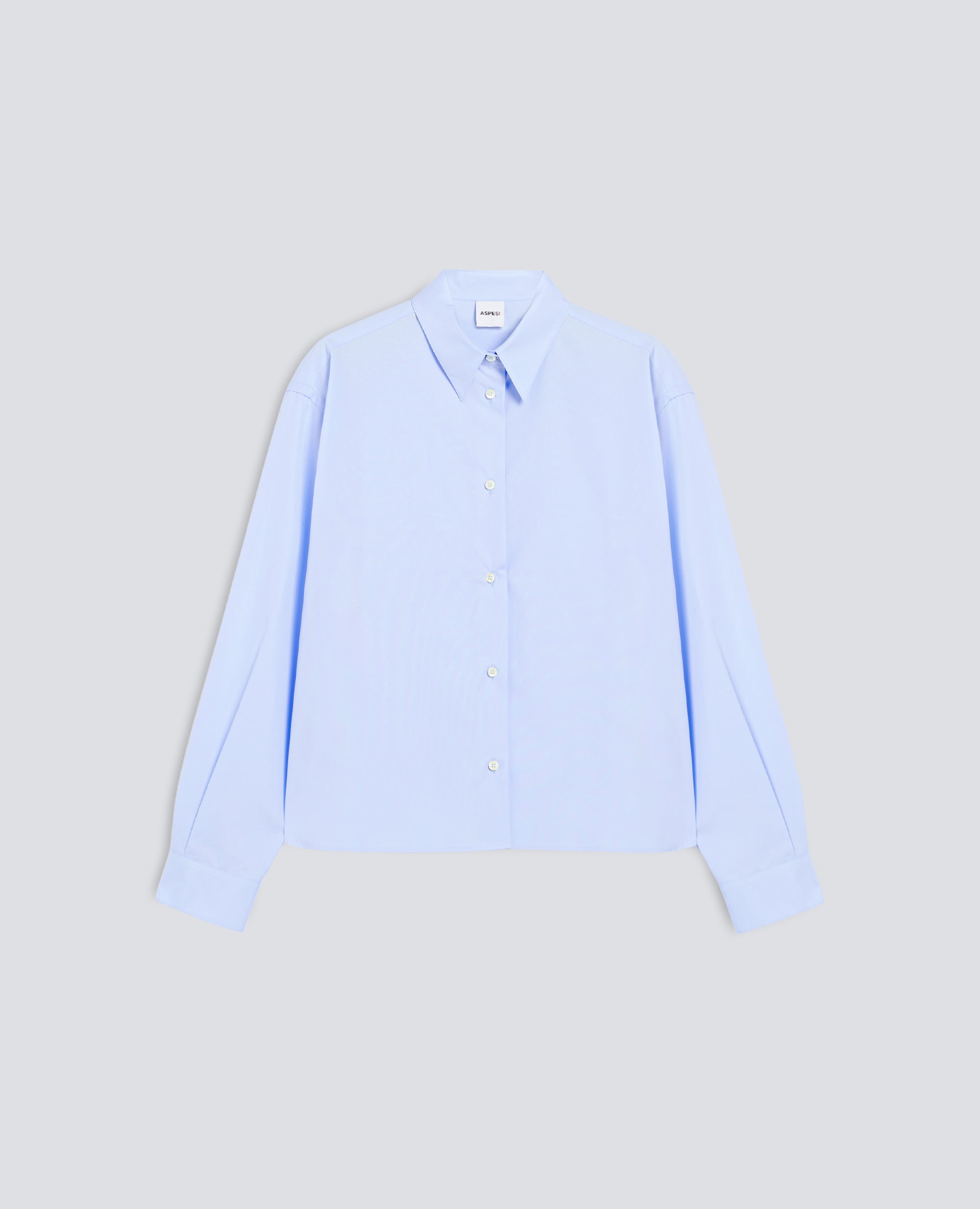 CAMICIA BOXY IN POPELINE DI COTONE - AZZURRO - ASPESI