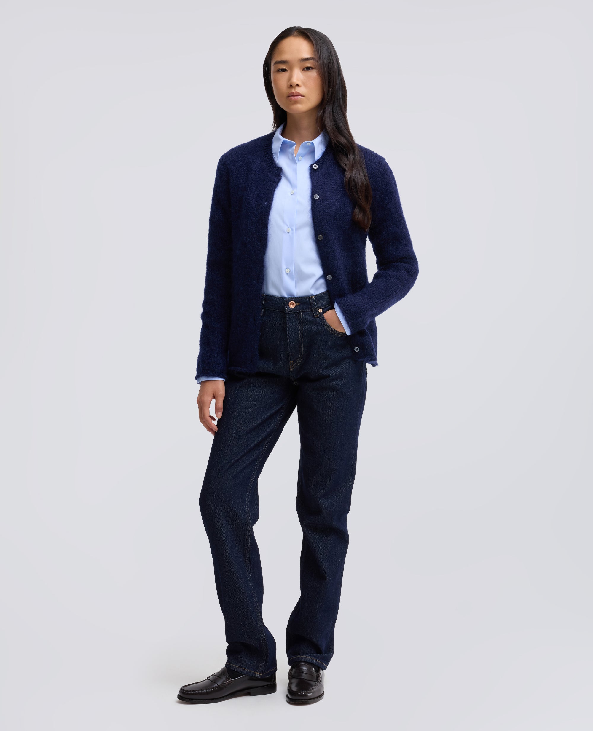 CAMICIA BOXY IN POPELINE DI COTONE - AZZURRO - ASPESI