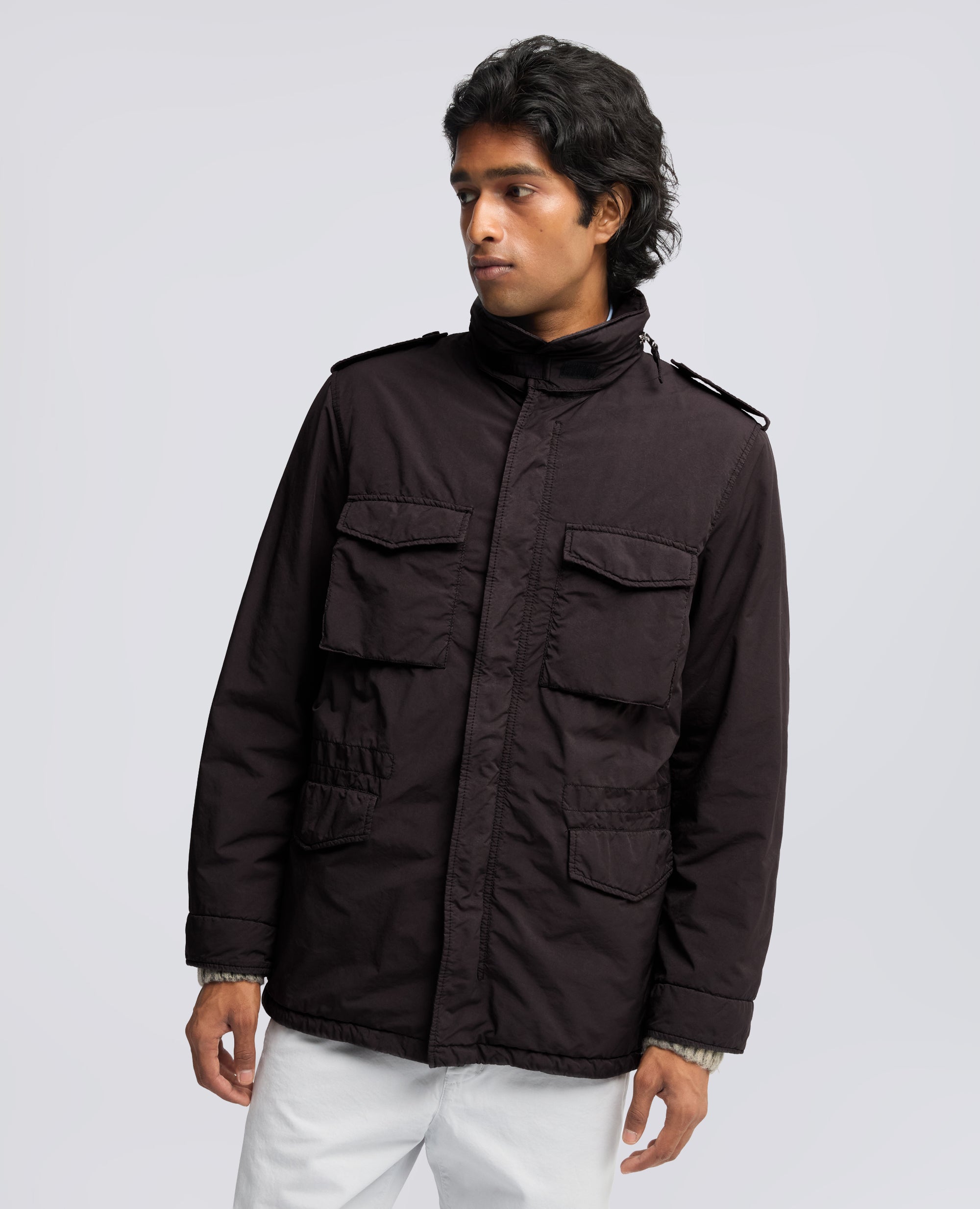 FIELD JACKET NEW CAMP IN MISTO NYLON IDROREPELLENTE - MARRONE - ASPESI