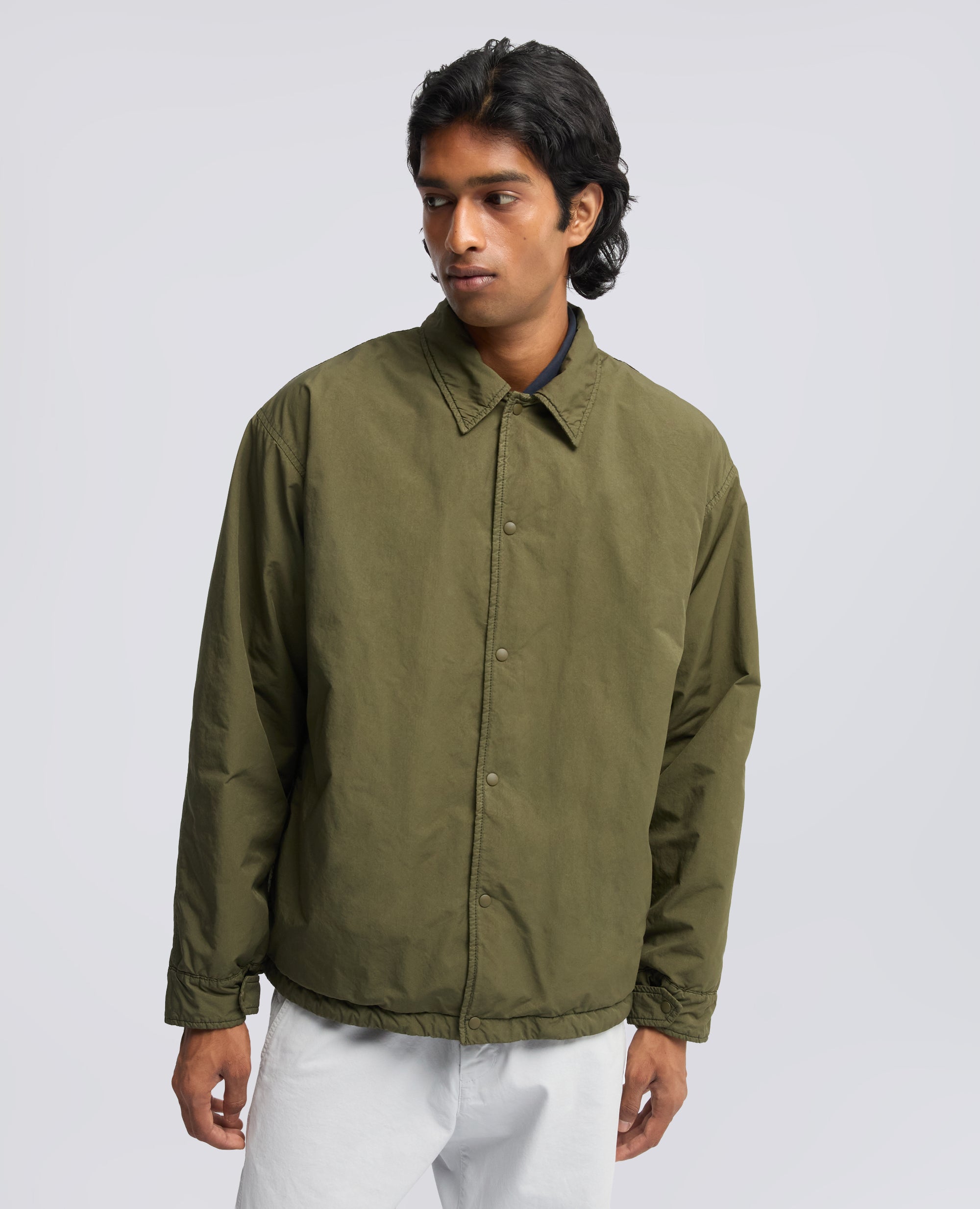 CAMICIA IN MISTO NYLON IDROREPELLENTE - VERDE - ASPESI