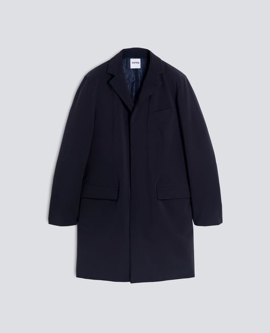 EINREIHIGER MANTEL AUS POLYESTER-KÖPER - BLU - ASPESI
