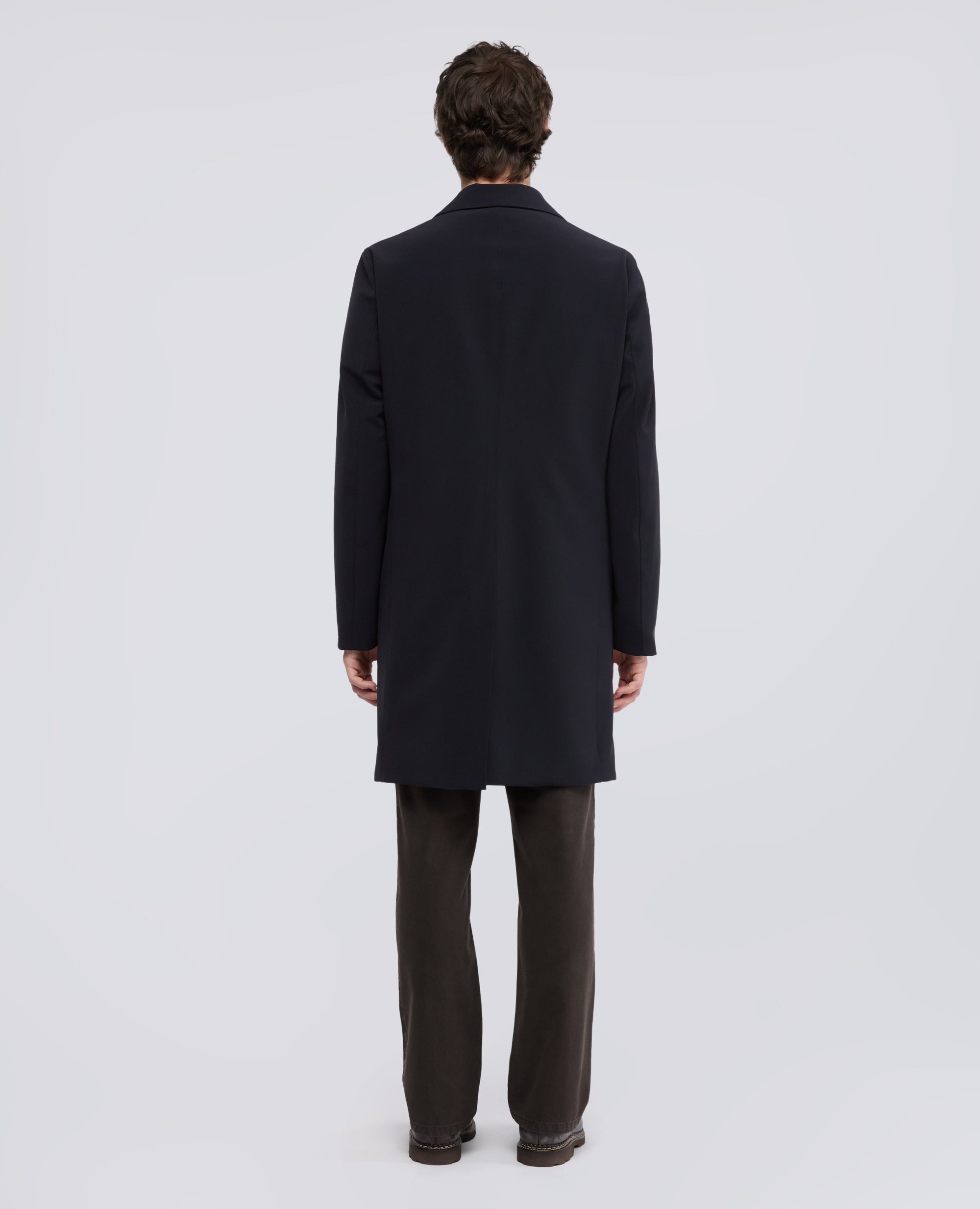 CAPPOTTO MONOPETTO IN TWILL DI POLIESTERE - BLU - ASPESI
