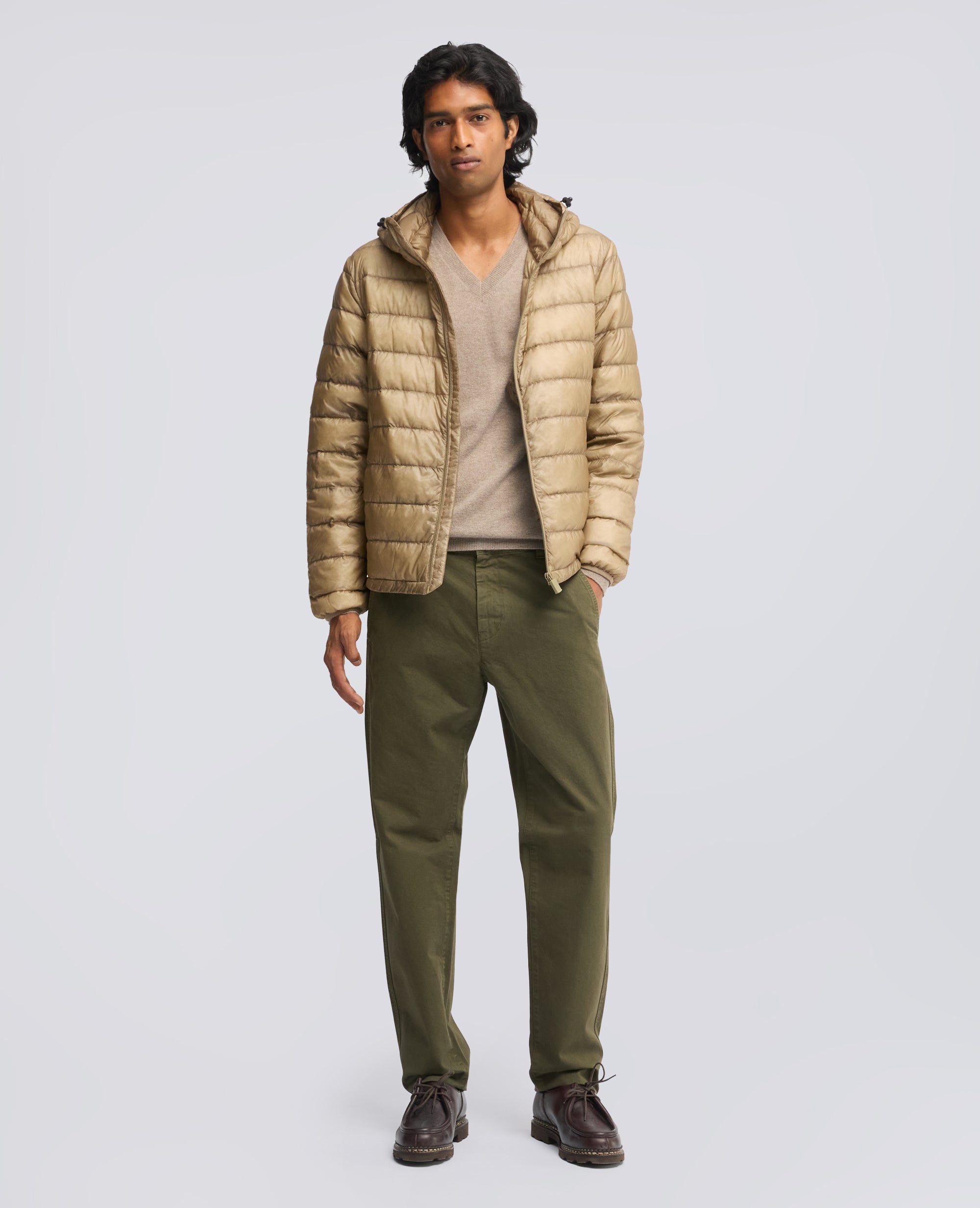 PADDED NYLON JACKET - BEIGE - ASPESI