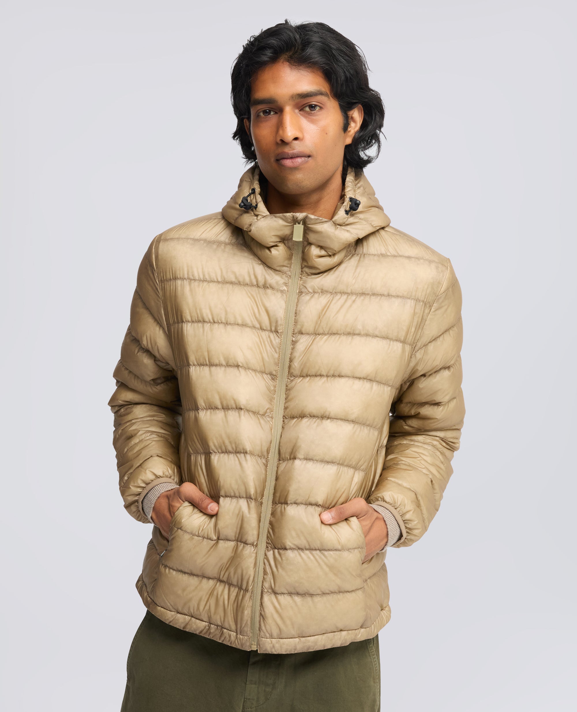 PADDED NYLON JACKET - BEIGE - ASPESI