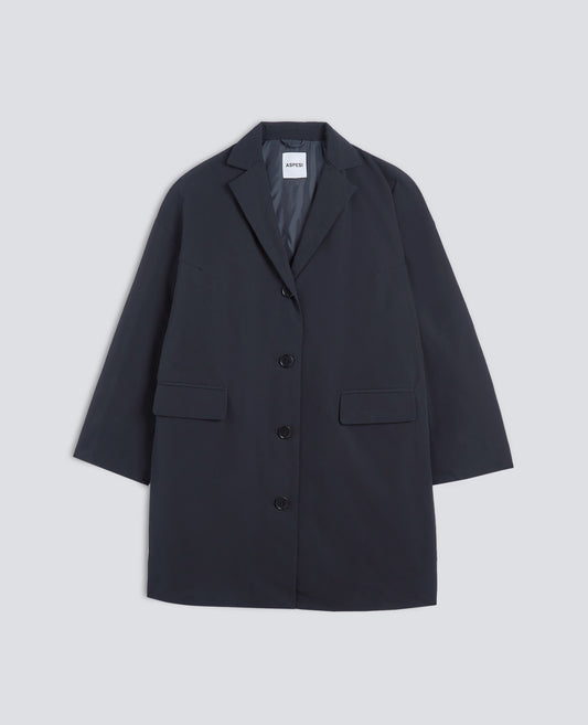 CAPPOTTO IN TELA DI MISTO COTONE CON OVATTA THERMORE® - BLU - ASPESI