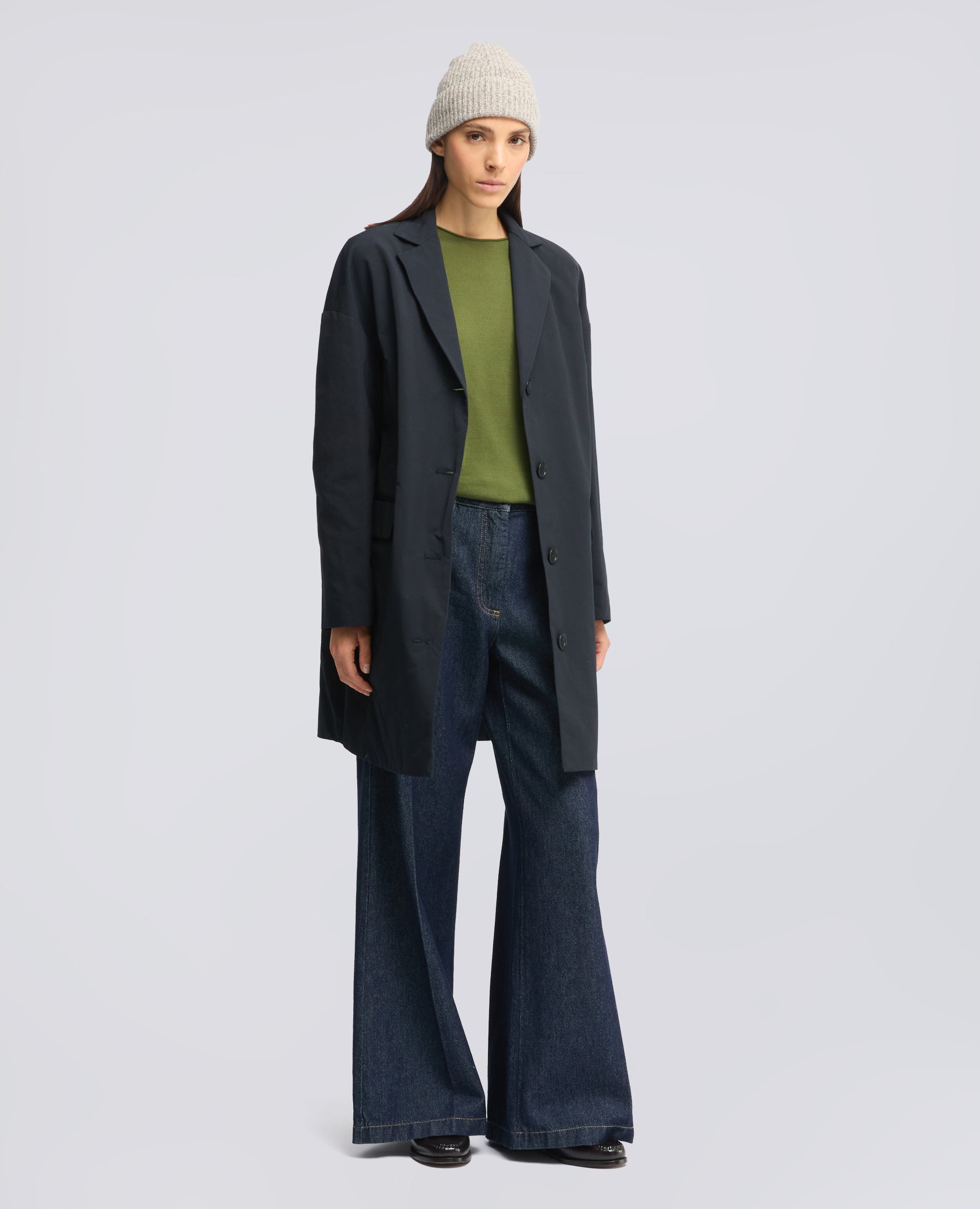 CAPPOTTO IN TELA DI MISTO COTONE CON OVATTA THERMORE® - BLU - ASPESI