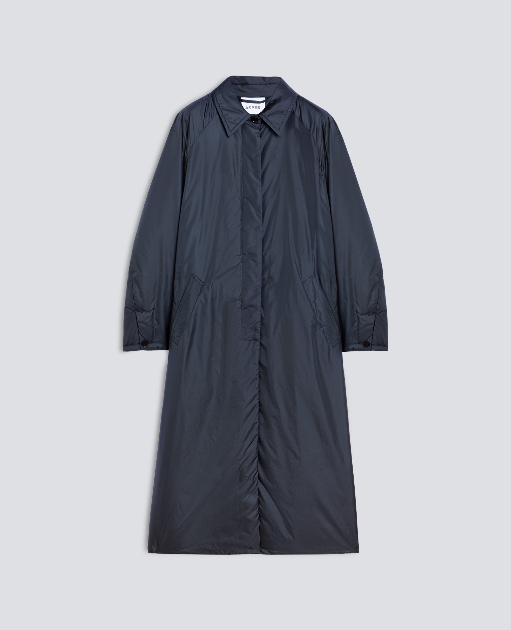 CAPPOTTO IN NYLON IMBOTTITO CON OVATTA THERMORE® - BLU - ASPESI