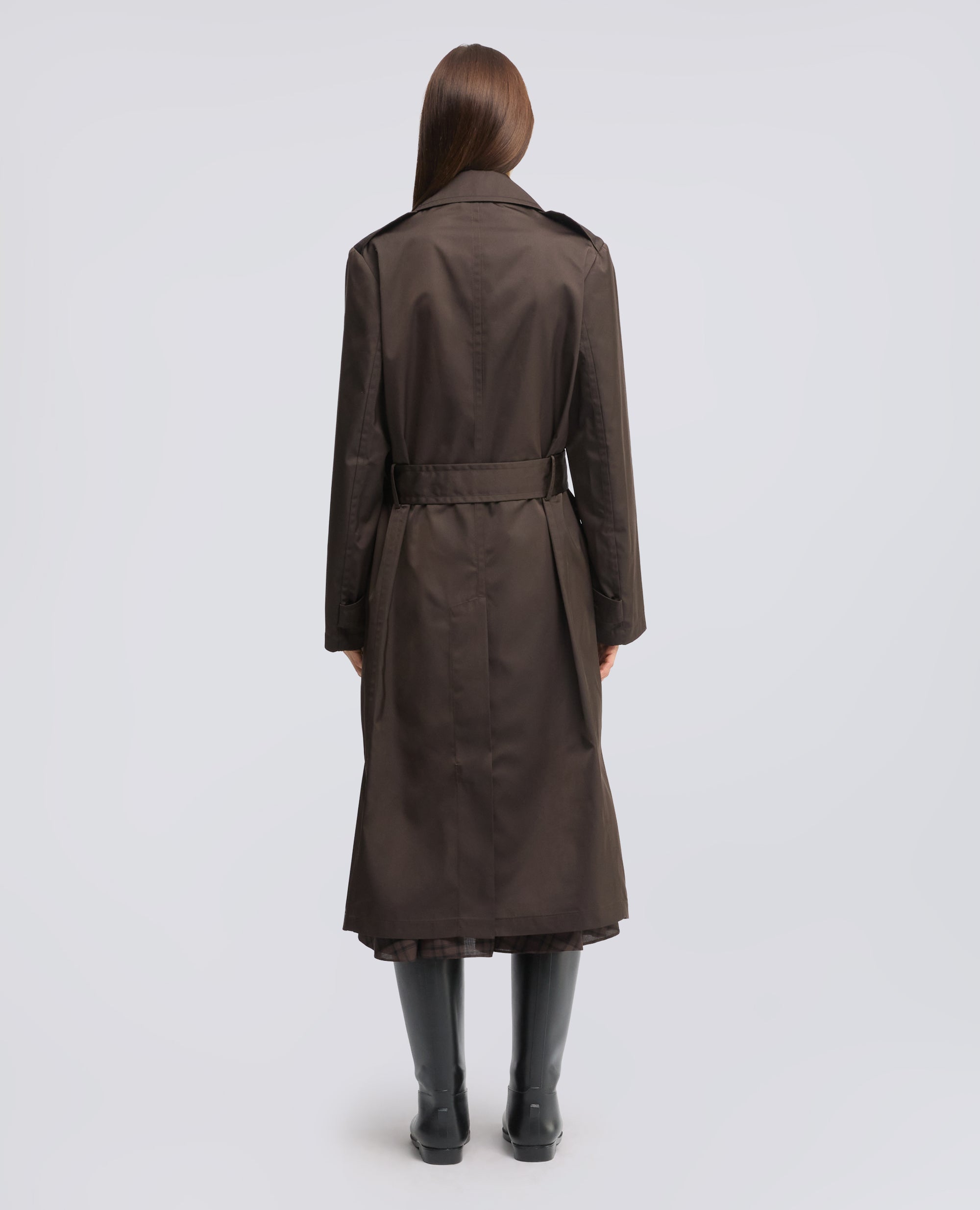 TRENCH IN DUCHESSE CON CINTURA - MARRONE - ASPESI
