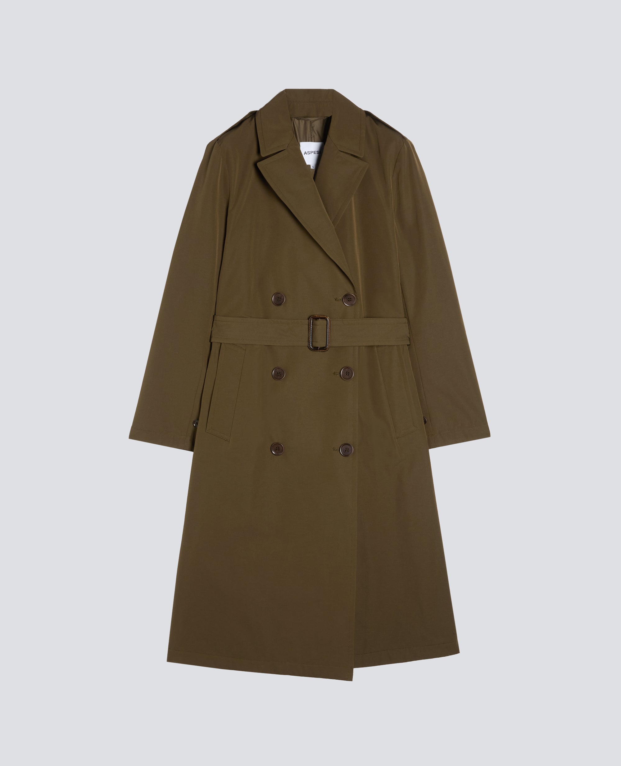 TRENCH EN LONA DE ALGODON Y POLIESTER ACOLCHADO CON GUATA THERMORE - VERDE - ASPESI