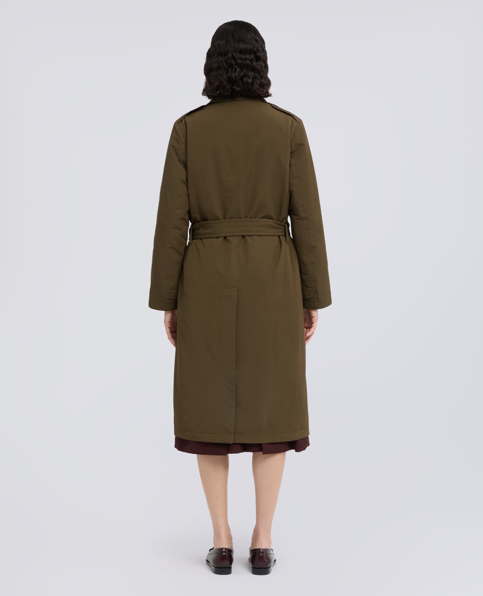 TRENCH EN LONA DE ALGODON Y POLIESTER ACOLCHADO CON GUATA THERMORE - VERDE - ASPESI
