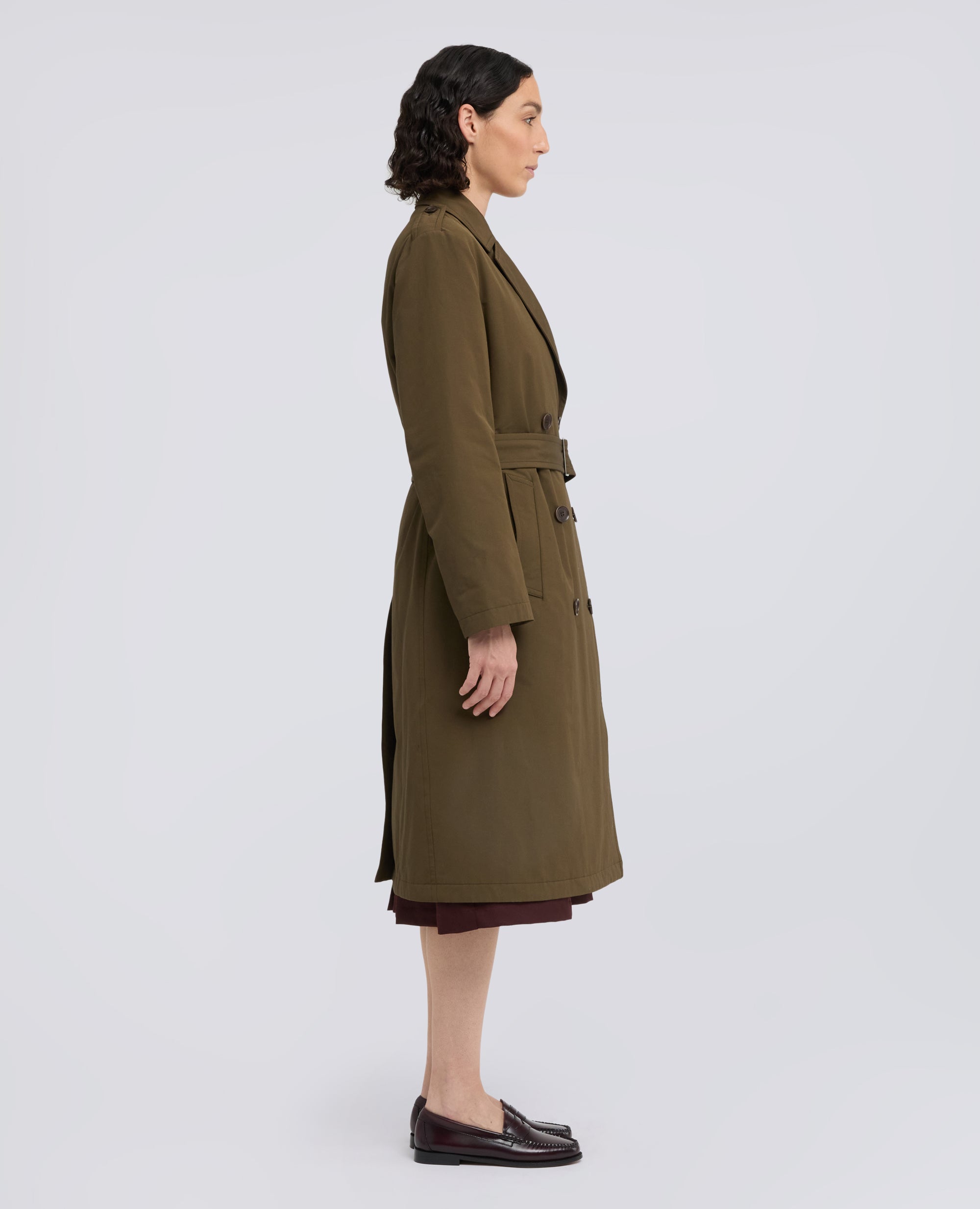 TRENCH EN LONA DE ALGODON Y POLIESTER ACOLCHADO CON GUATA THERMORE - VERDE - ASPESI