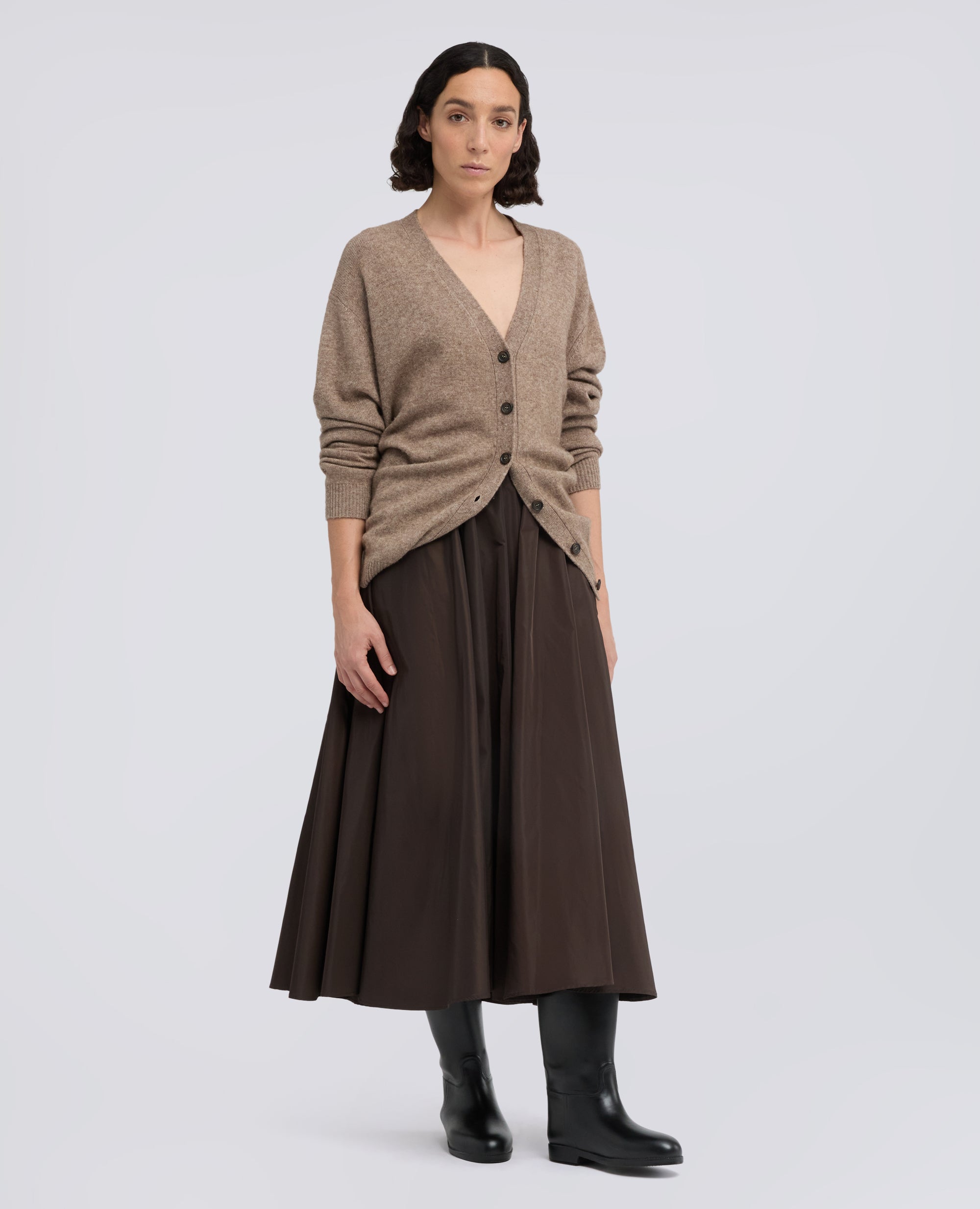 CARDIGAN IN LANA, YAK E CASHMERE - BEIGE - ASPESI