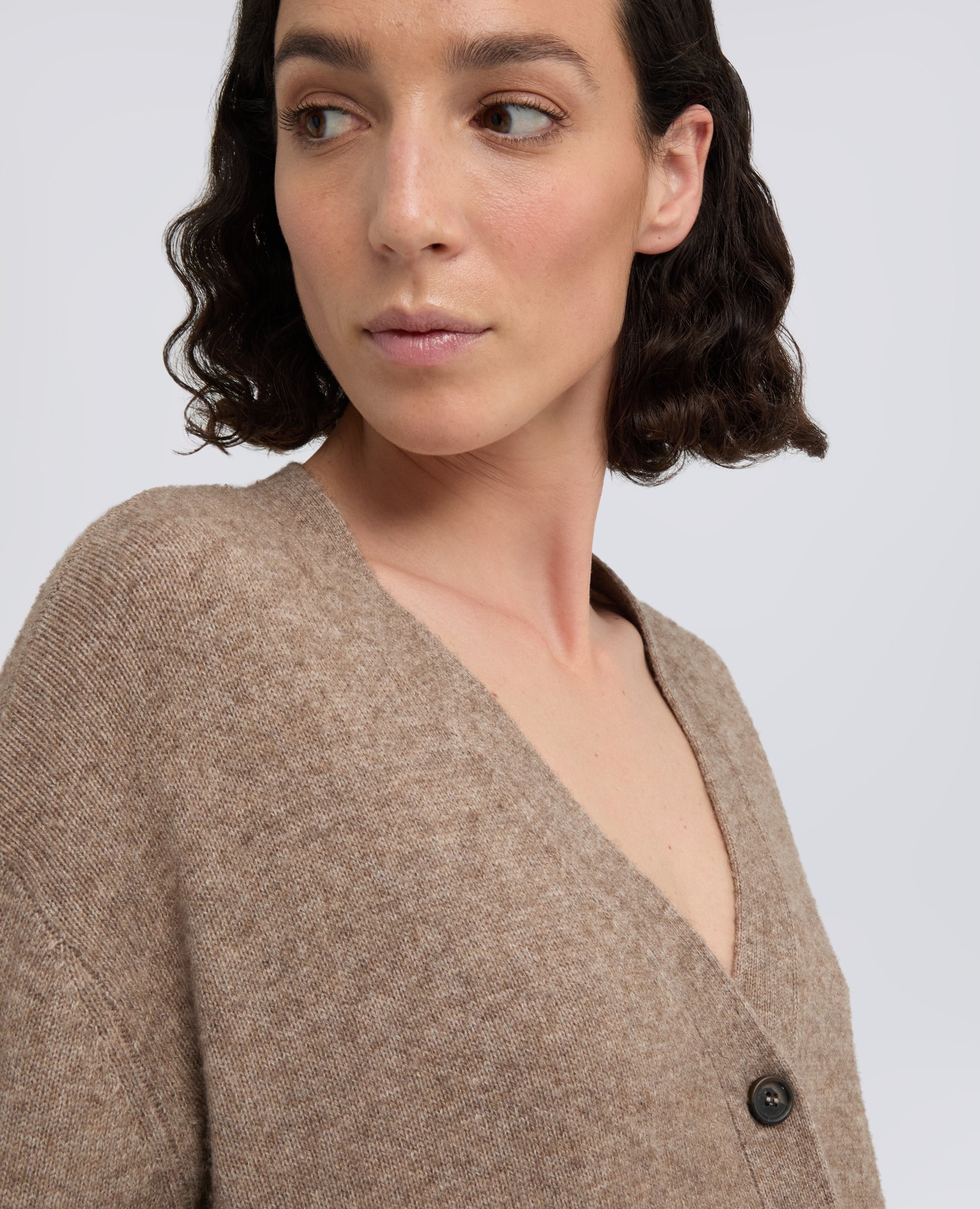 CARDIGAN IN LANA, YAK E CASHMERE - BEIGE - ASPESI