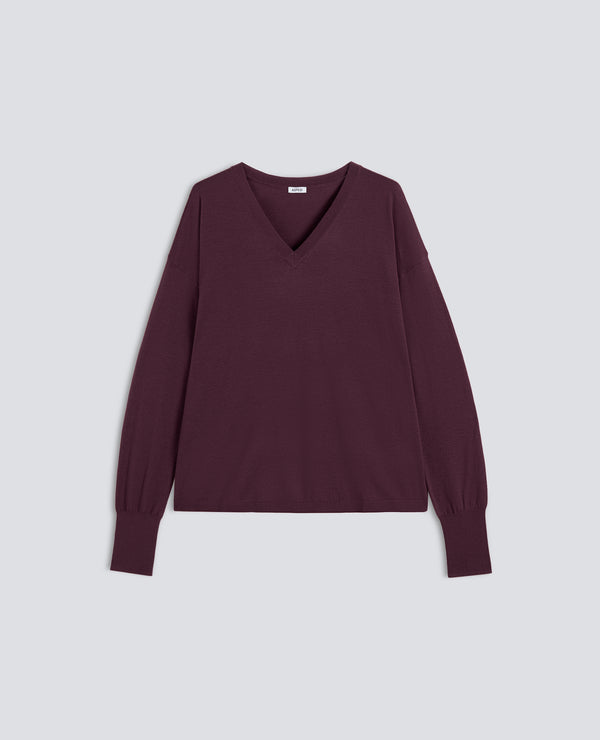 MAGLIA SCOLLO A -V- IN LANA MERINOS-BARBERA-BARBERA-BARBERA-BARBERA-BARBERA