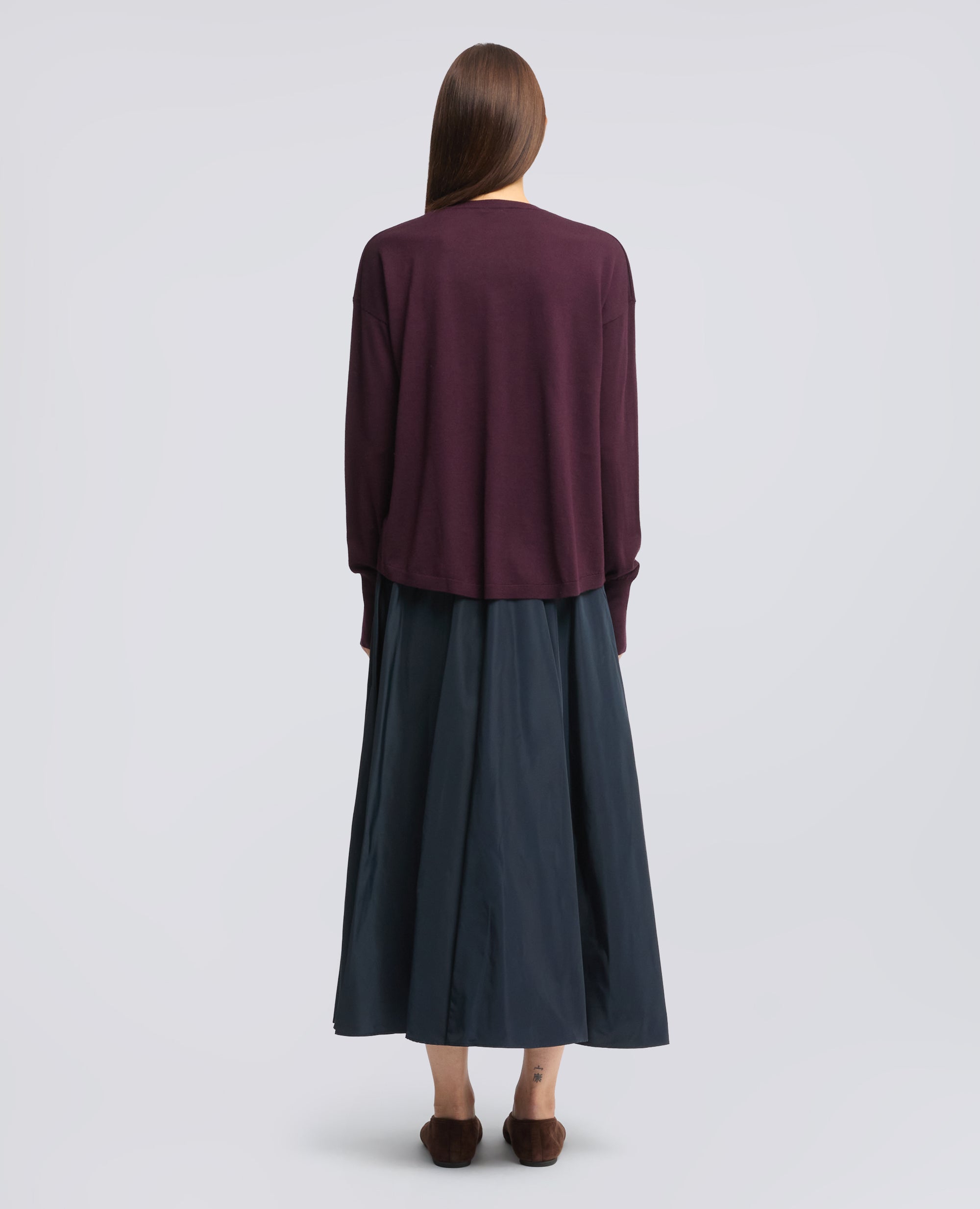 MAGLIA CON SCOLLO A V IN LANA MERINO - ROSSO - ASPESI