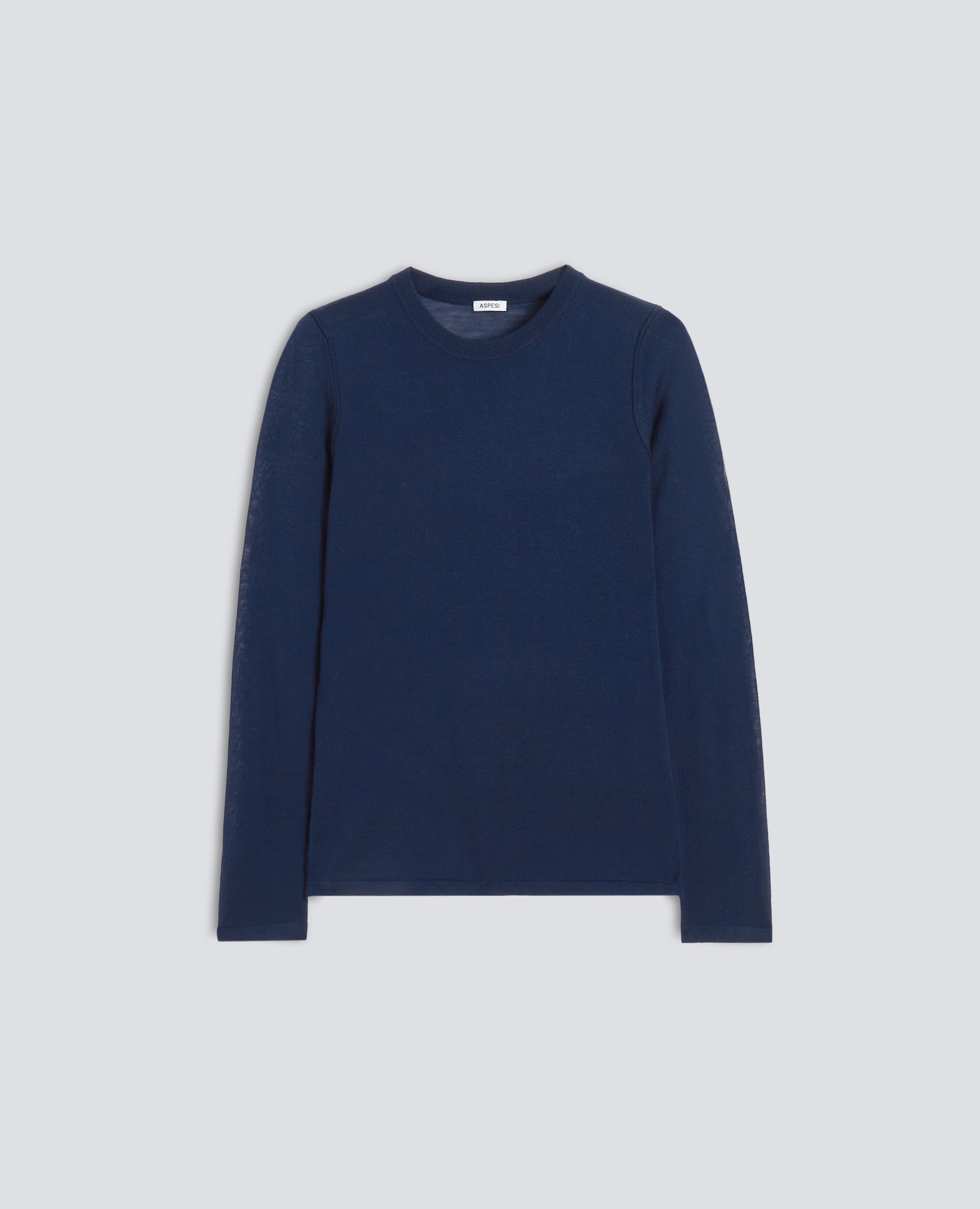 MAGLIA GIROCOLLO IN LANA MERINO - BLU - ASPESI