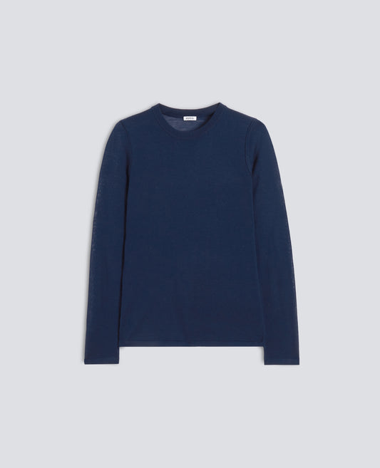 MAGLIA GIROCOLLO IN LANA MERINO - BLU - ASPESI