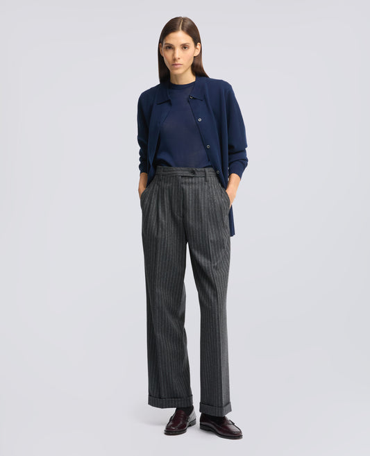 MAGLIA GIROCOLLO IN LANA MERINO - BLU - ASPESI