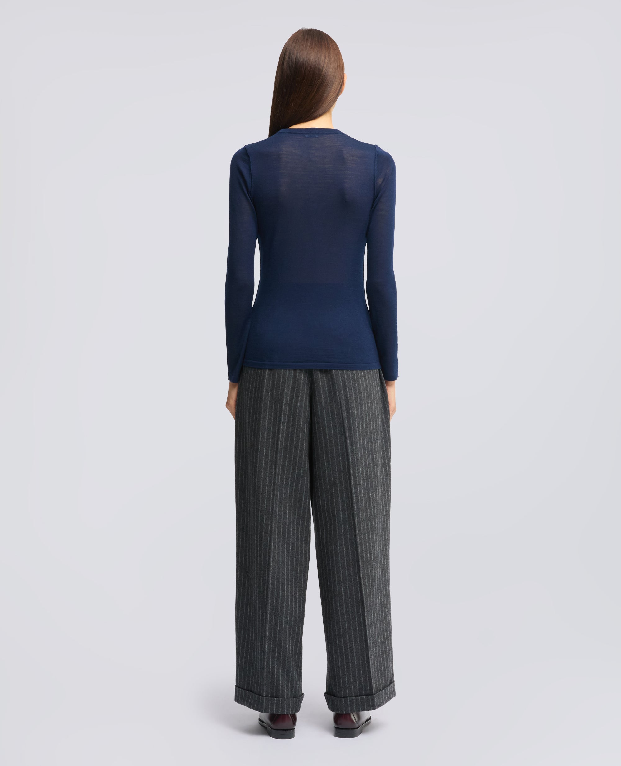 MAGLIA GIROCOLLO IN LANA MERINO - BLU - ASPESI