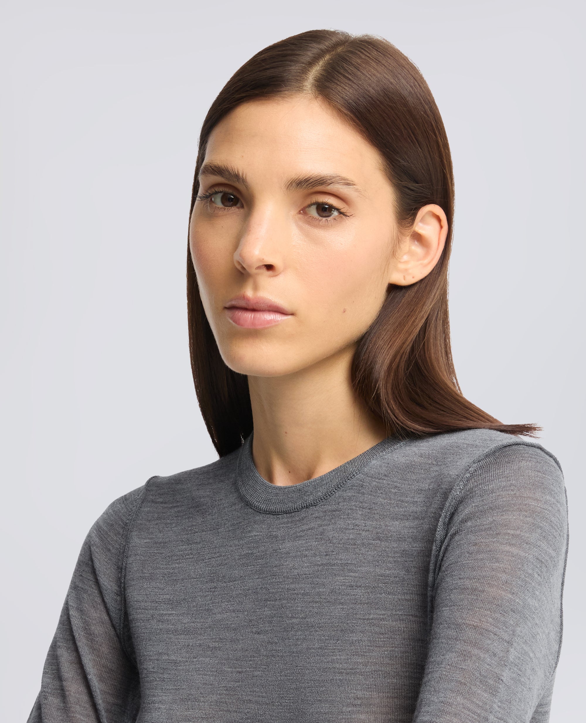 MAGLIA GIROCOLLO IN LANA MERINO - GRIGIO - ASPESI