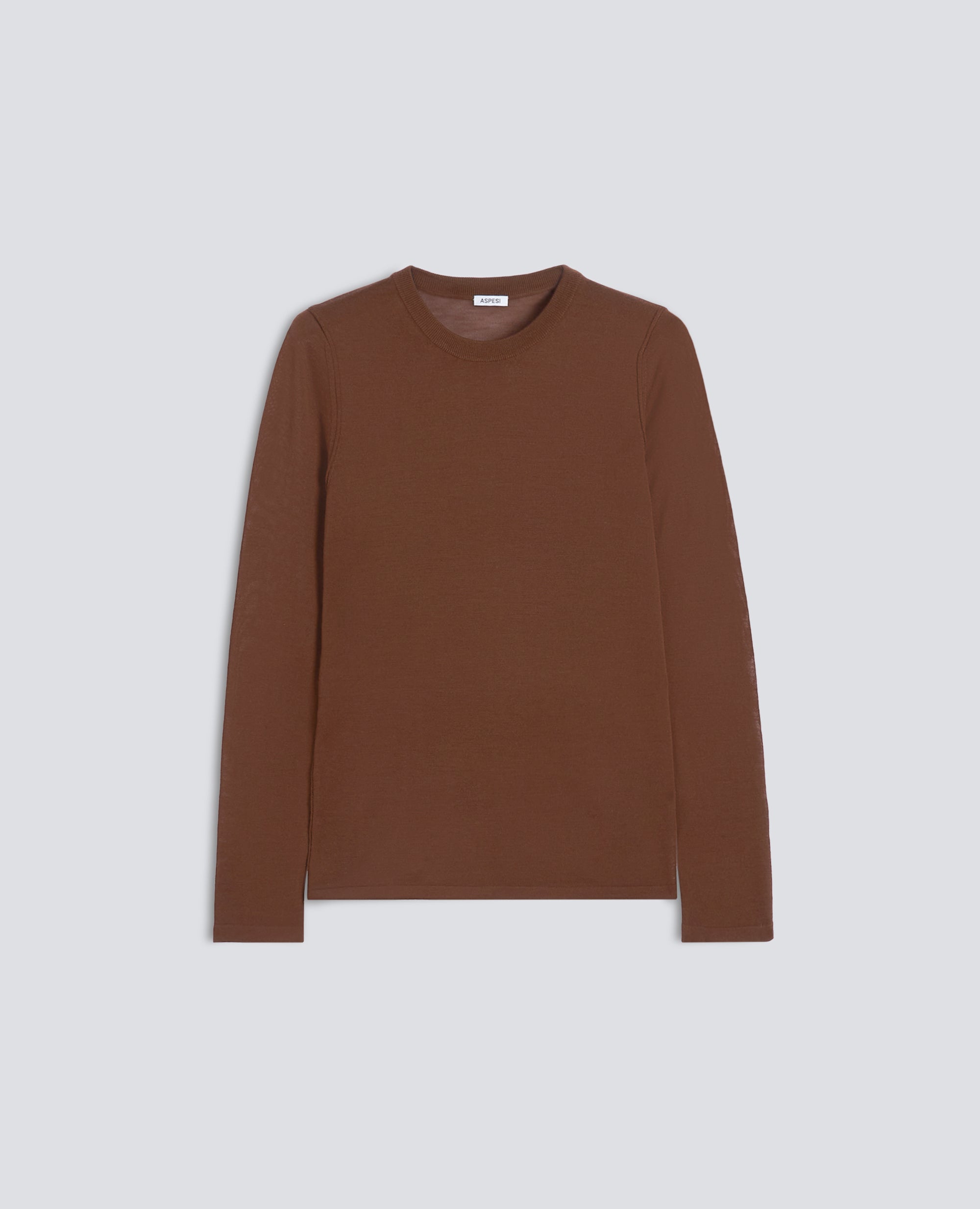 MAGLIA GIROCOLLO IN LANA MERINO - MARRONE - ASPESI
