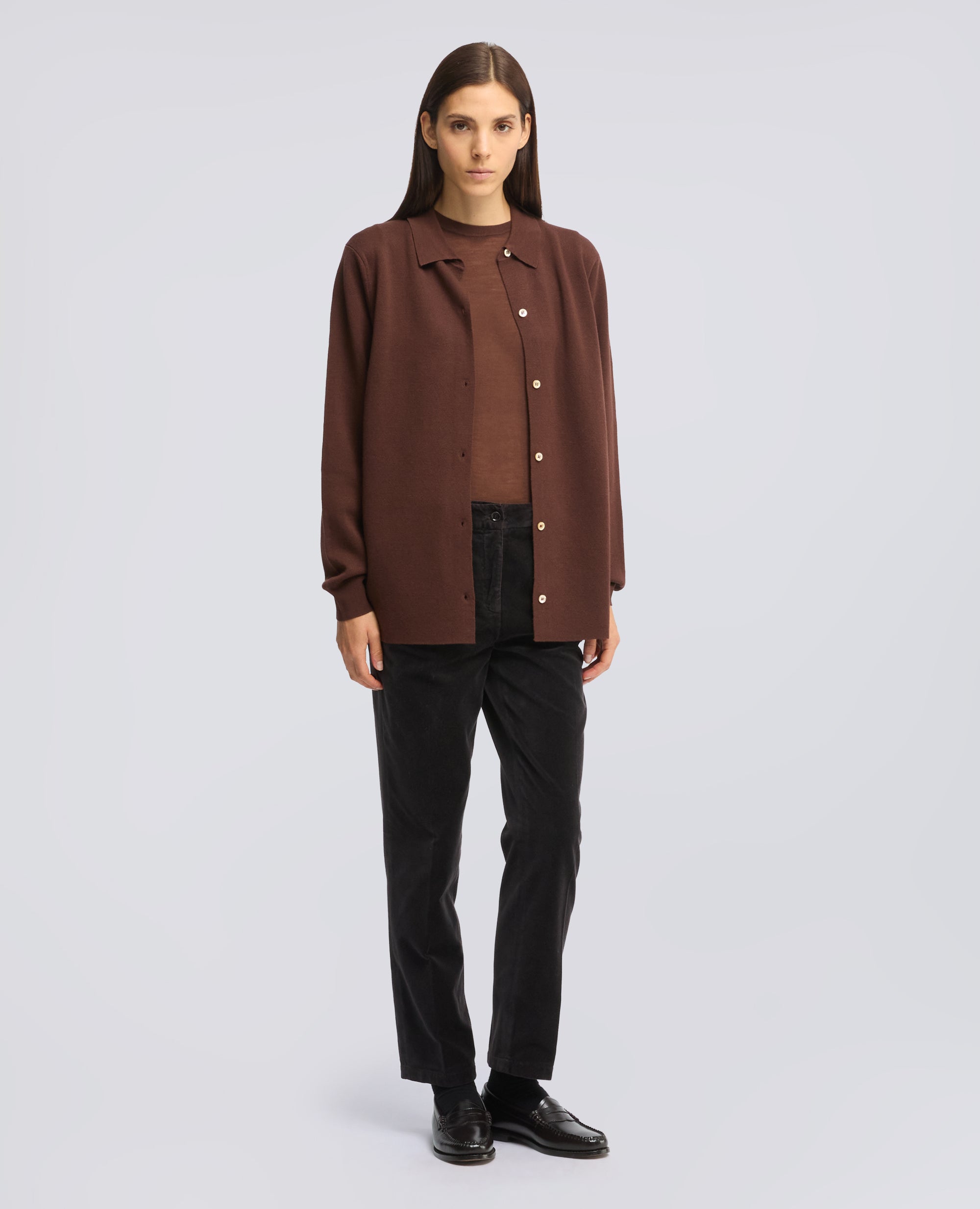 MAGLIA GIROCOLLO IN LANA MERINO - MARRONE - ASPESI