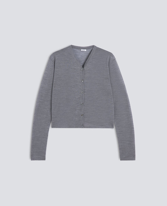 CARDIGAN IN LANA MERINO - GRIGIO - ASPESI