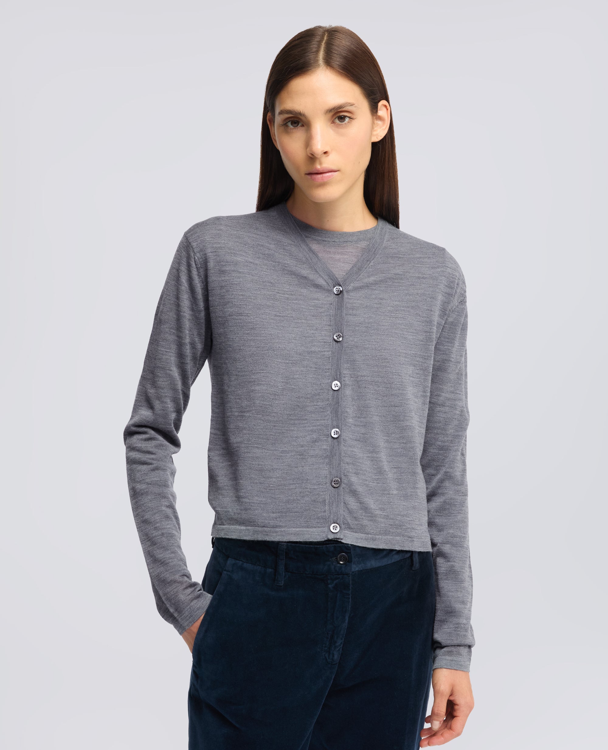 CARDIGAN AUS MERINOWOLLE - GRIGIO - ASPESI