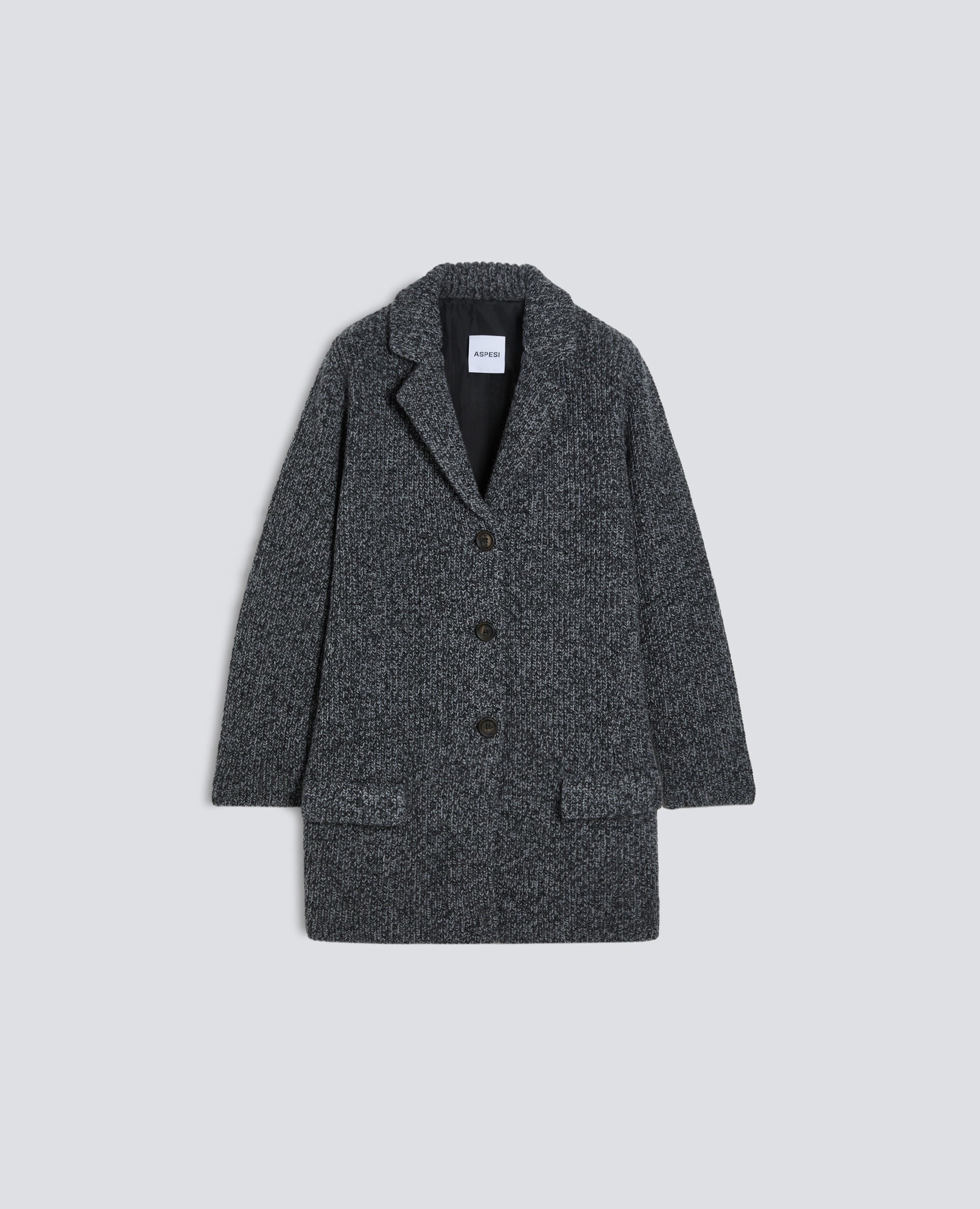 CAPPOTTO IN LANA A COSTE - GRIGIO - ASPESI