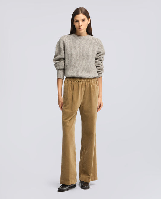 MAGLIA GIROCOLLO IN LANA MOULINE A COSTE - BEIGE - ASPESI