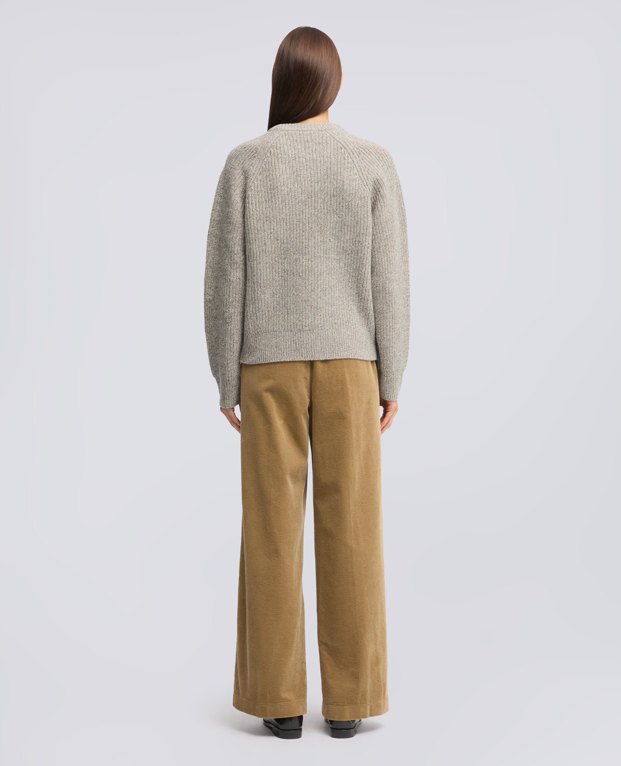 MAGLIA GIROCOLLO IN LANA MOULINE A COSTE - BEIGE - ASPESI