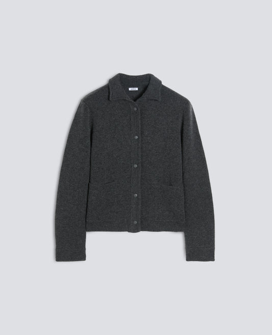 VESTE EN MAILLE DE LAINE ET CACHEMIRE - GRIGIO - ASPESI