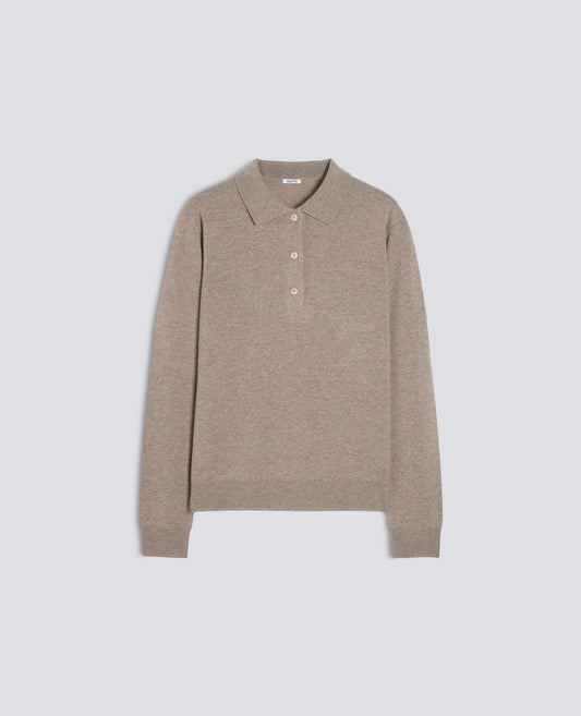 POLO EN LAINE ET CACHEMIRE - BEIGE - ASPESI