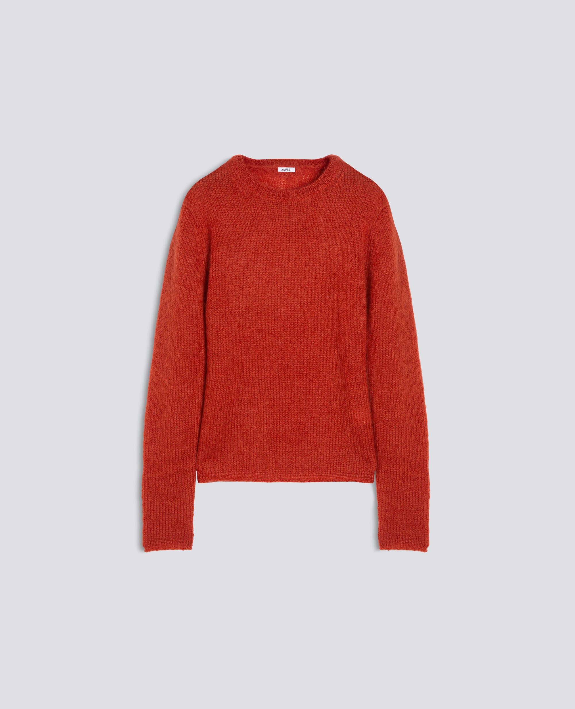 MAGLIA GIROCOLLO A COSTE IN MOHAIR E LANA - ARANCIO - ASPESI