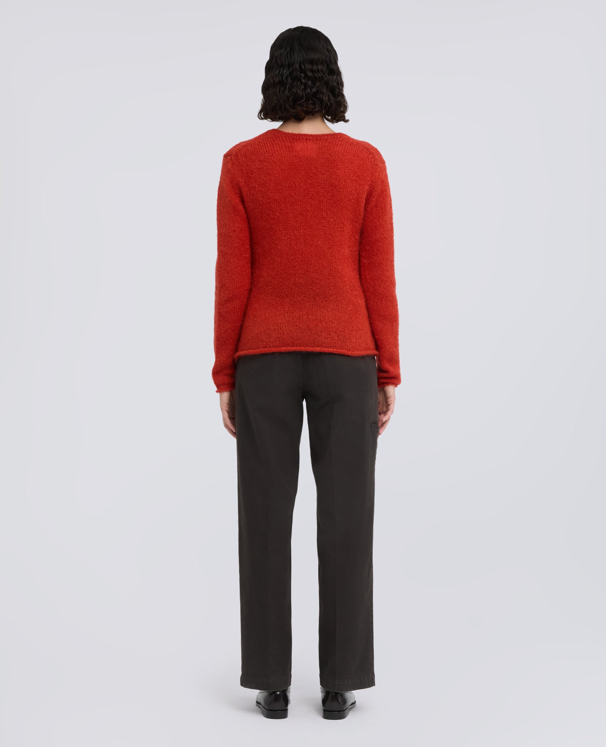 MAGLIA GIROCOLLO A COSTE IN MOHAIR E LANA - ARANCIO - ASPESI