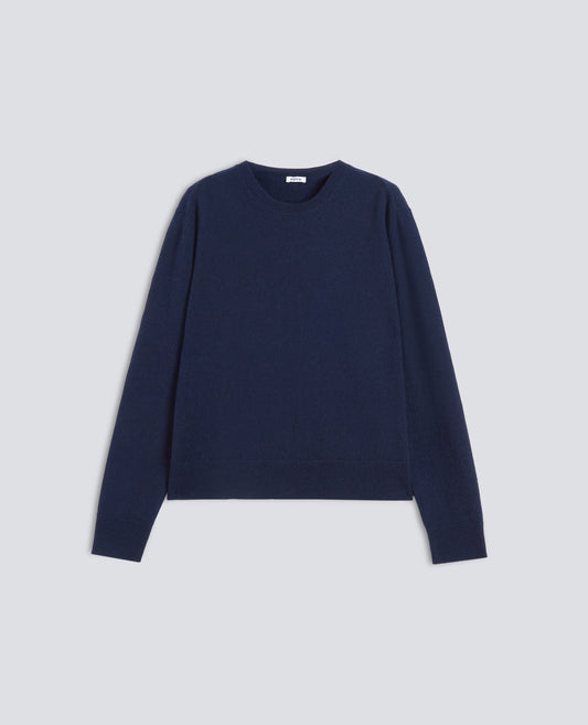 PULL EN CACHEMIRE A ENCOLURE RAS DE COU - BLU - ASPESI