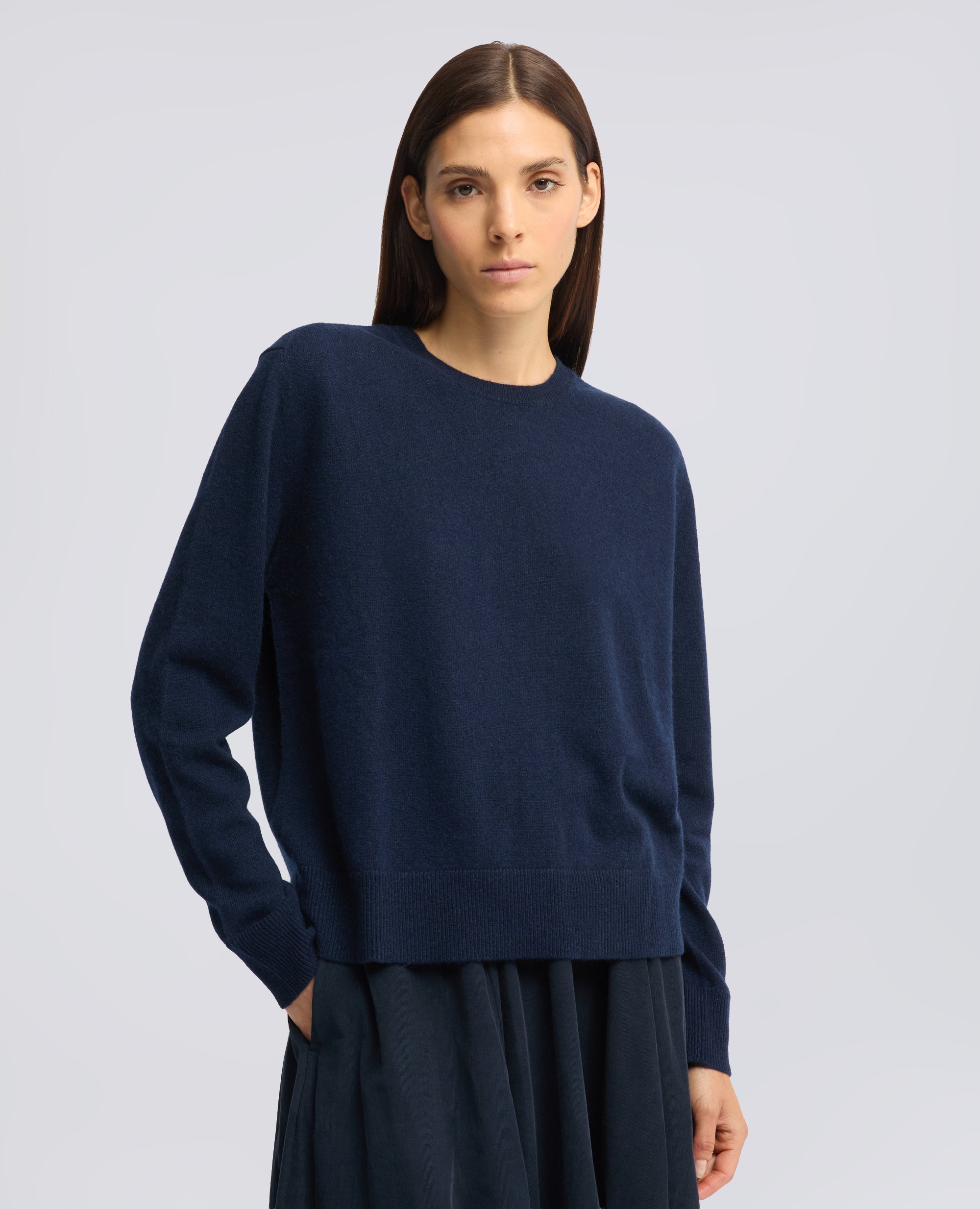 MAGLIA GIROCOLLO IN CASHMERE - BLU - ASPESI