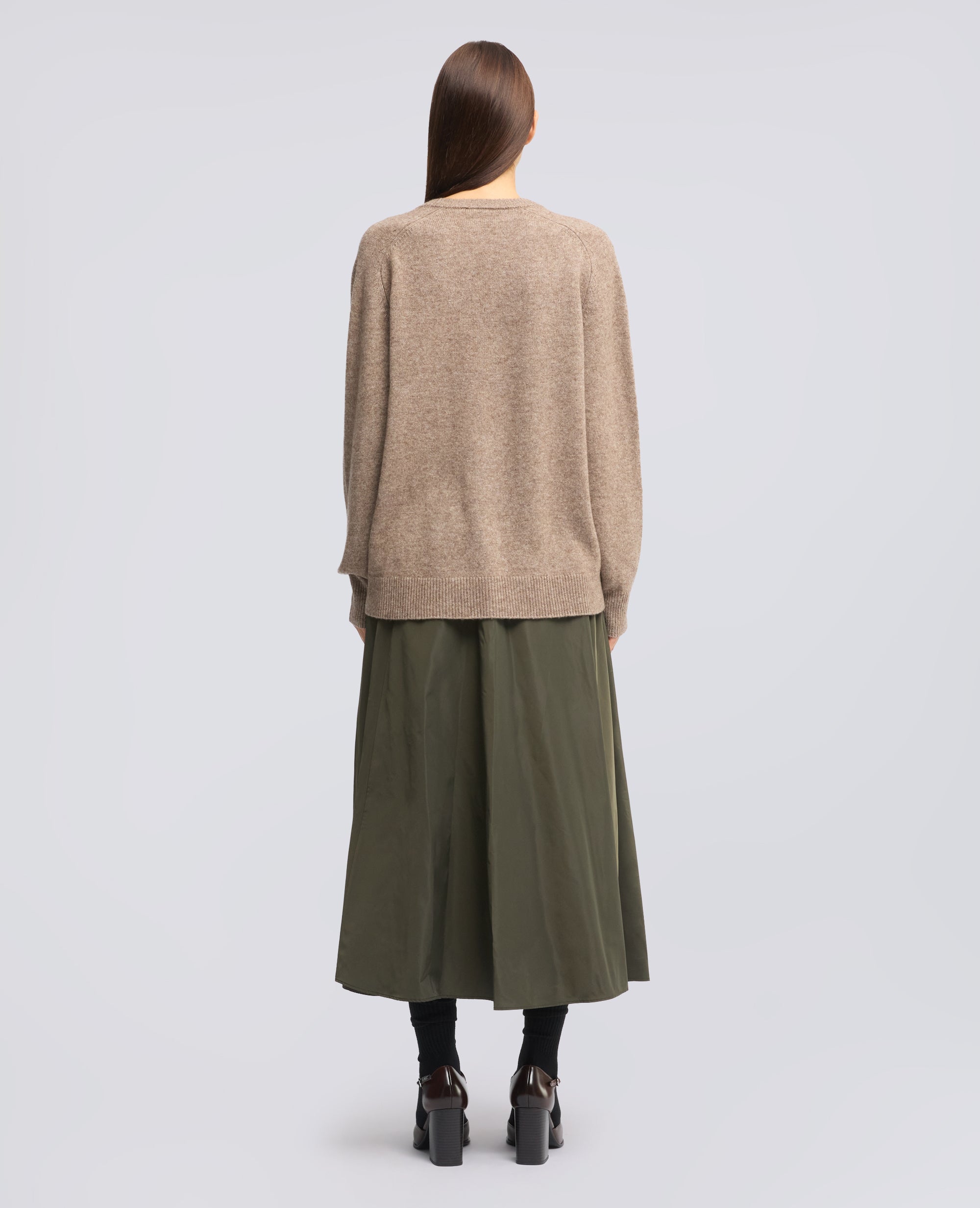 MAGLIA CON SCOLLO A V IN LANA, YAK E CASHMERE - BEIGE - ASPESI