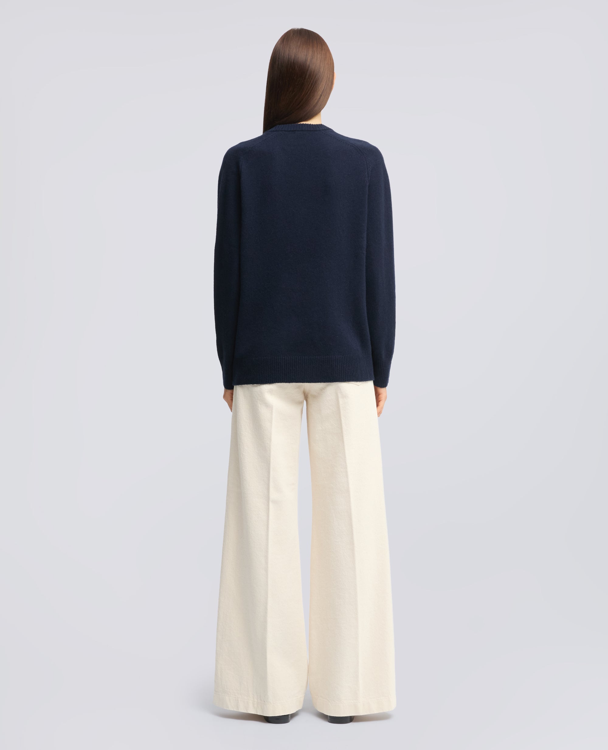 JERSEY CON CUELLO DE PICO DE LANA, YAK Y CACHEMIRA - BLU - ASPESI